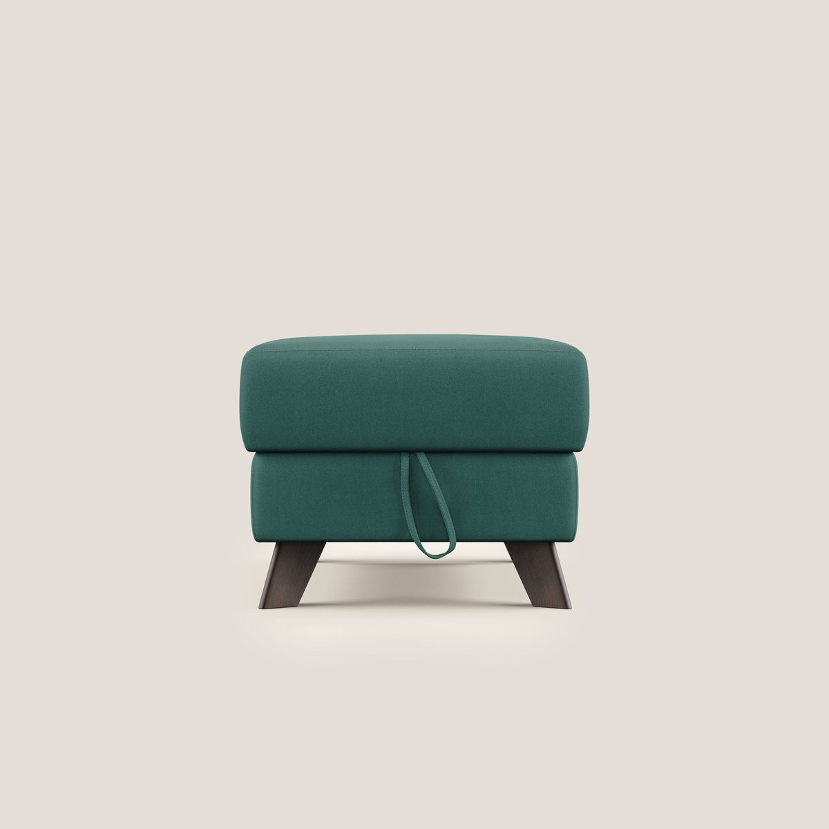 Moon Pouf contenitore e piedini alti in microfibra impermeabile T11 petrolio - divitt.sbs