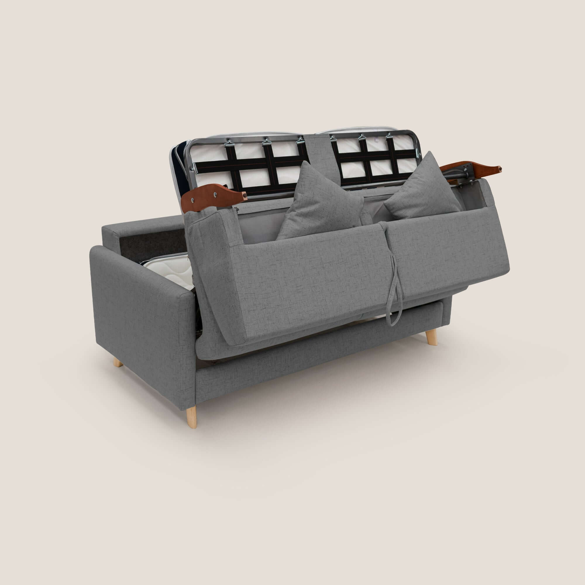 Edgar divano letto matrimoniale in tessuto felis impermeabile T03 grigio - divitt.sbs