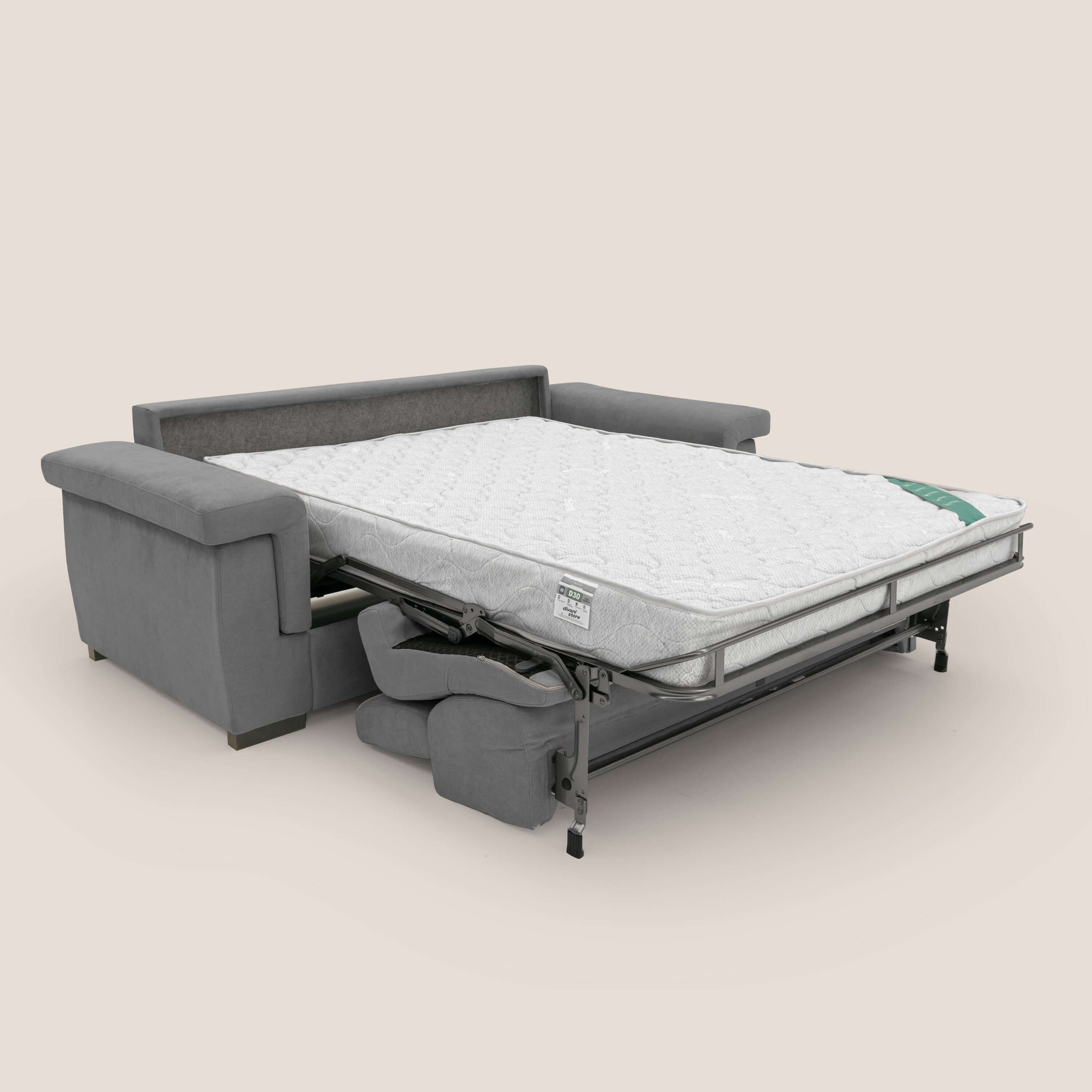Bjorn divano letto sfoderabile con materasso H18 cm e poggiatesta reclinabili in tessuto impermeabile T02 grigio - divitt.sbs