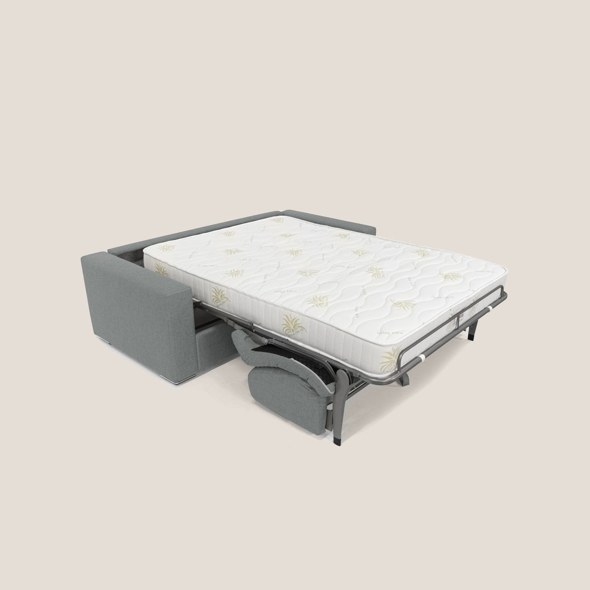 Nixon Divano letto matrimoniale con materasso 20 cm in tessuto impermeabile T03 grigio - divitt.sbs