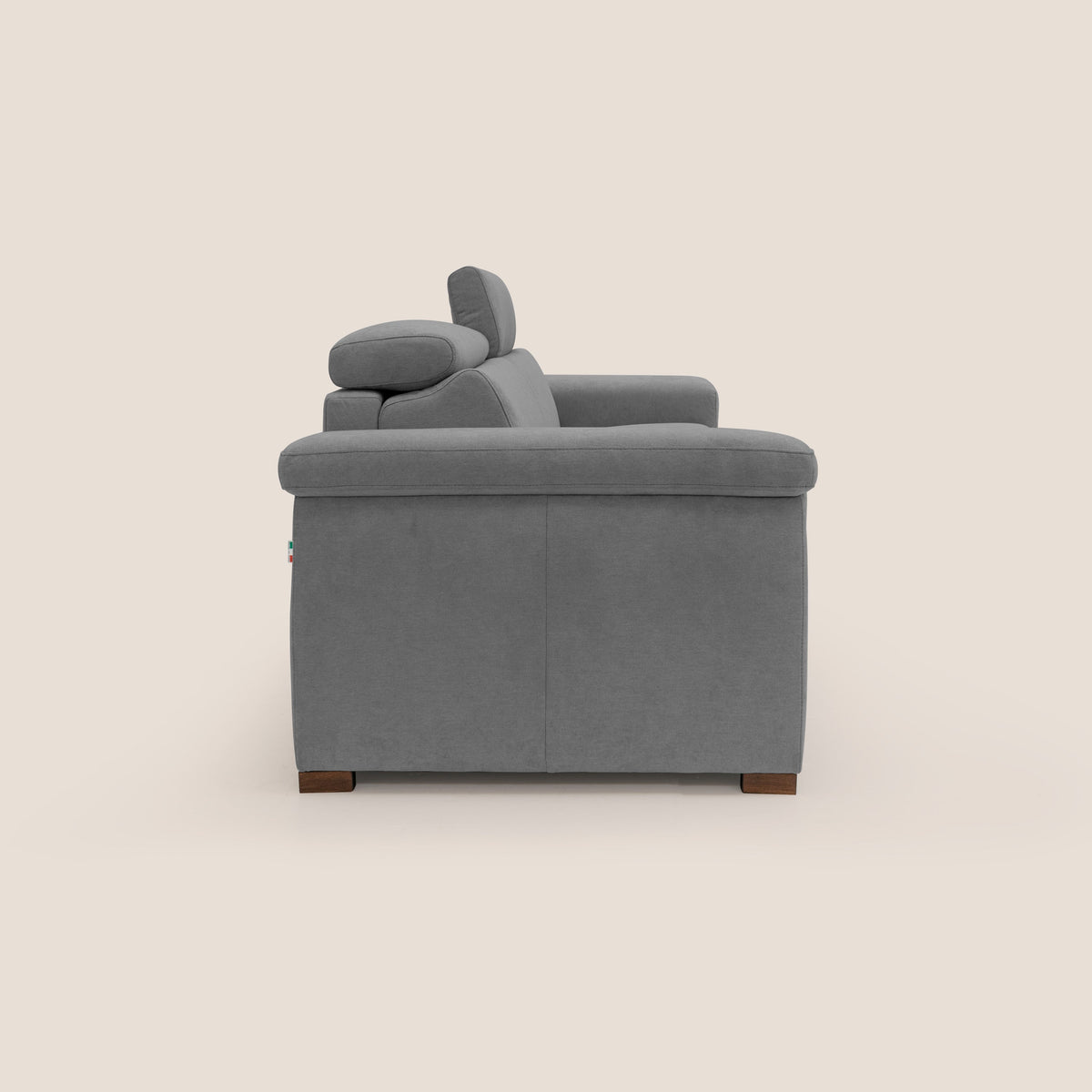 Giunone divano letto con materasso alto 18 cm e poggiatesta reclinabili in tessuto impermeabile T02 grigio - divitt.sbs