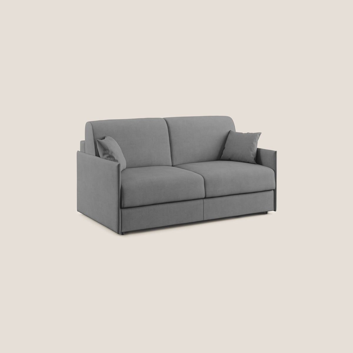 Evans Divano letto in morbido tessuto impermeabile T02 grigio - divitt.sbs