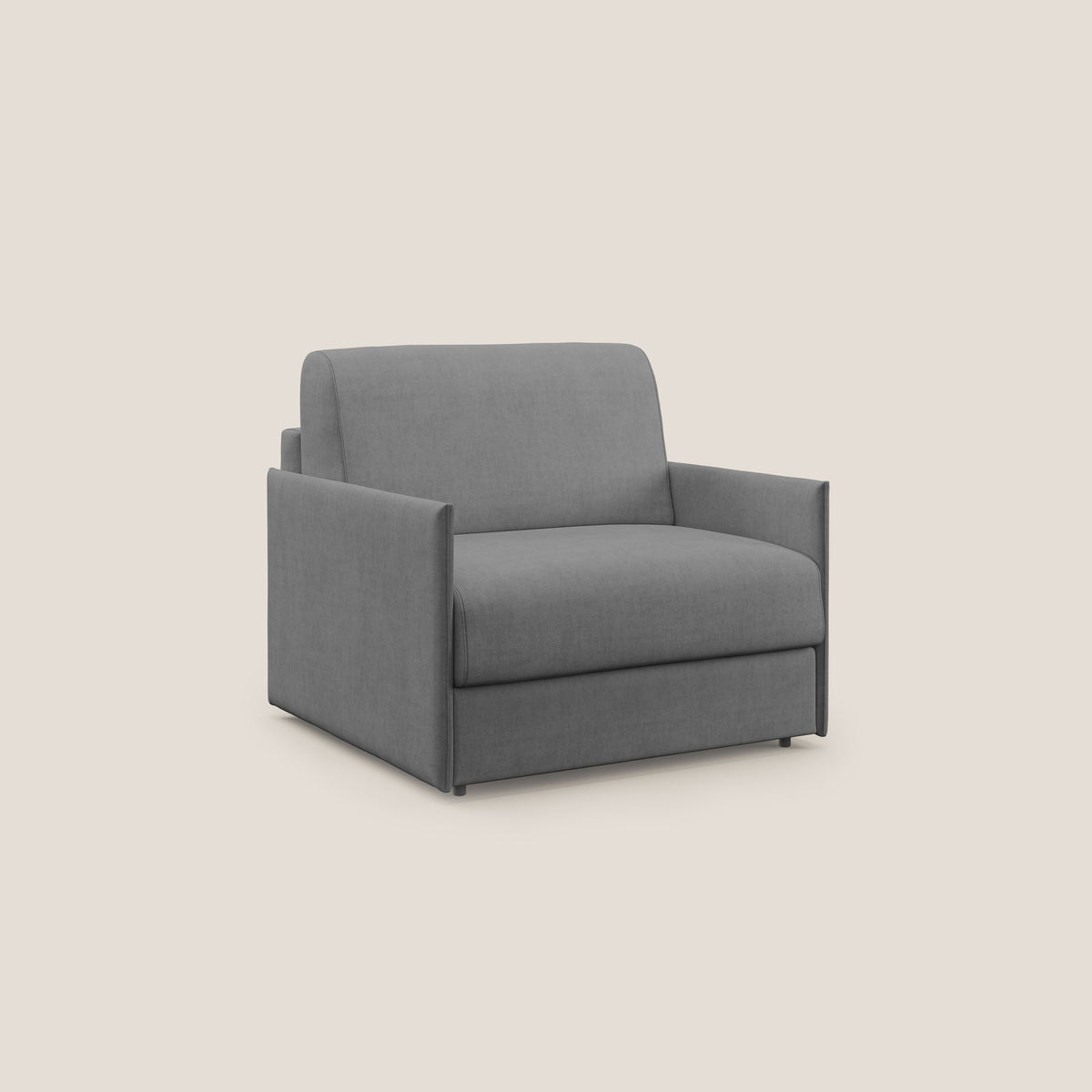 Evans poltrona letto in morbido tessuto impermeabile T02 grigio - divitt.sbs
