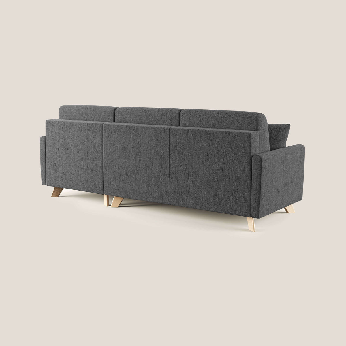 Edgar divano letto angolare in tessuto felis impermeabile T03 grigio - divitt.sbs