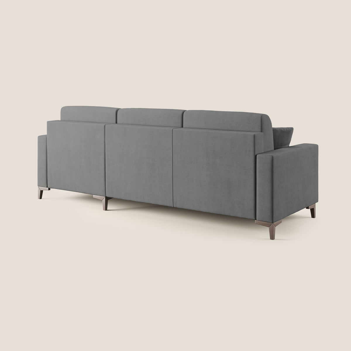 Kafka divano letto angolare in morbido tessuto impermeabile T02 grigio - divitt.sbs