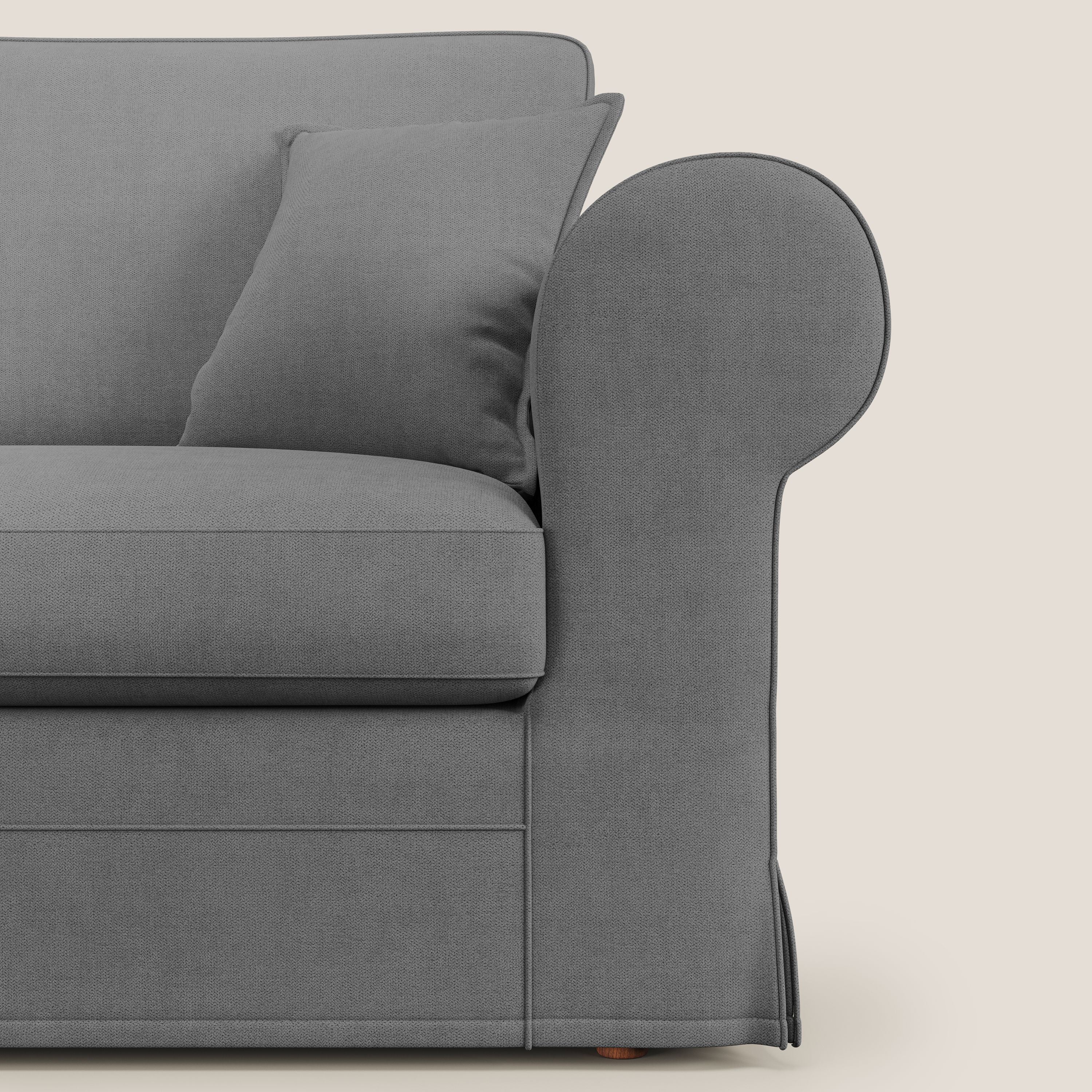 Lady divano classico in piuma d'oca realizzato con tessuto impermeabile T02 grigio - divitt.sbs