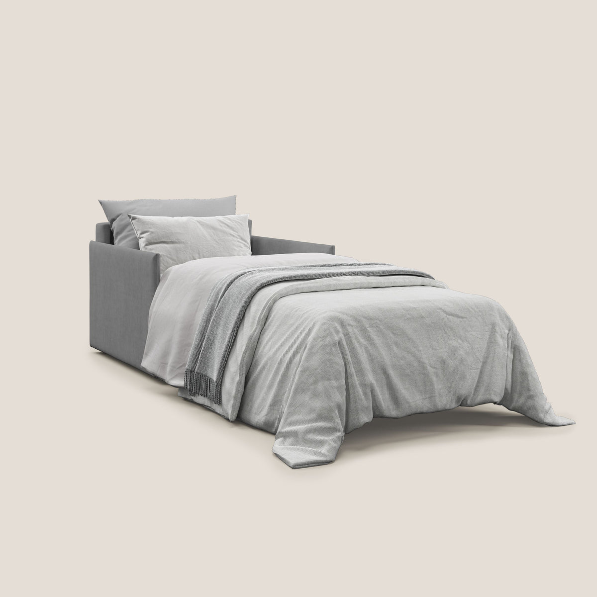 Evans poltrona letto in morbido tessuto impermeabile T02 grigio - divitt.sbs