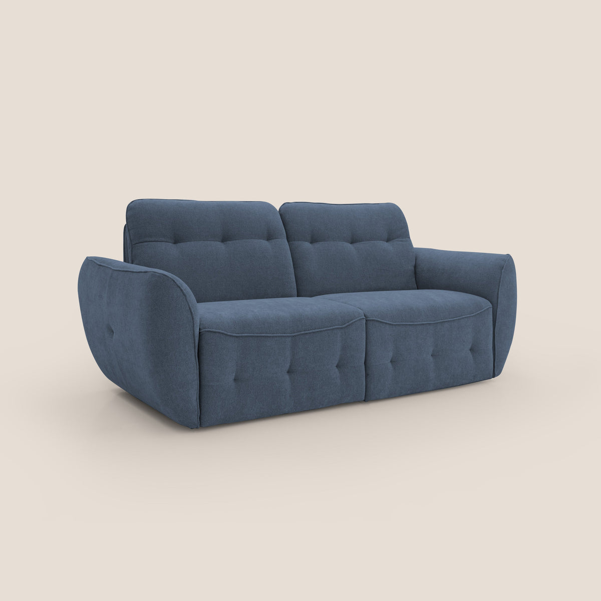 Cerbero divano 2 e 3 posti in morbido bouclé impermeabile T07 blu - divitt.sbs