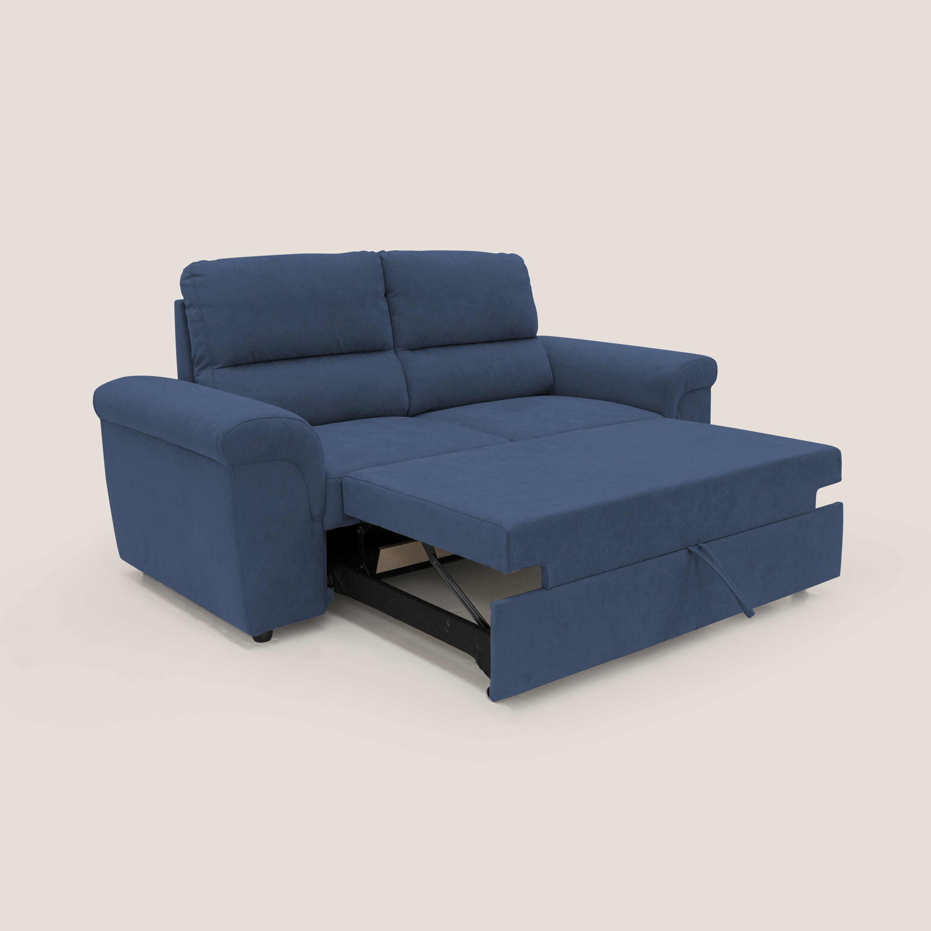 Minerva divano con pouf estraibile poggiapiedi in tessuto morbido impermeabile T02 blu - divitt.sbs