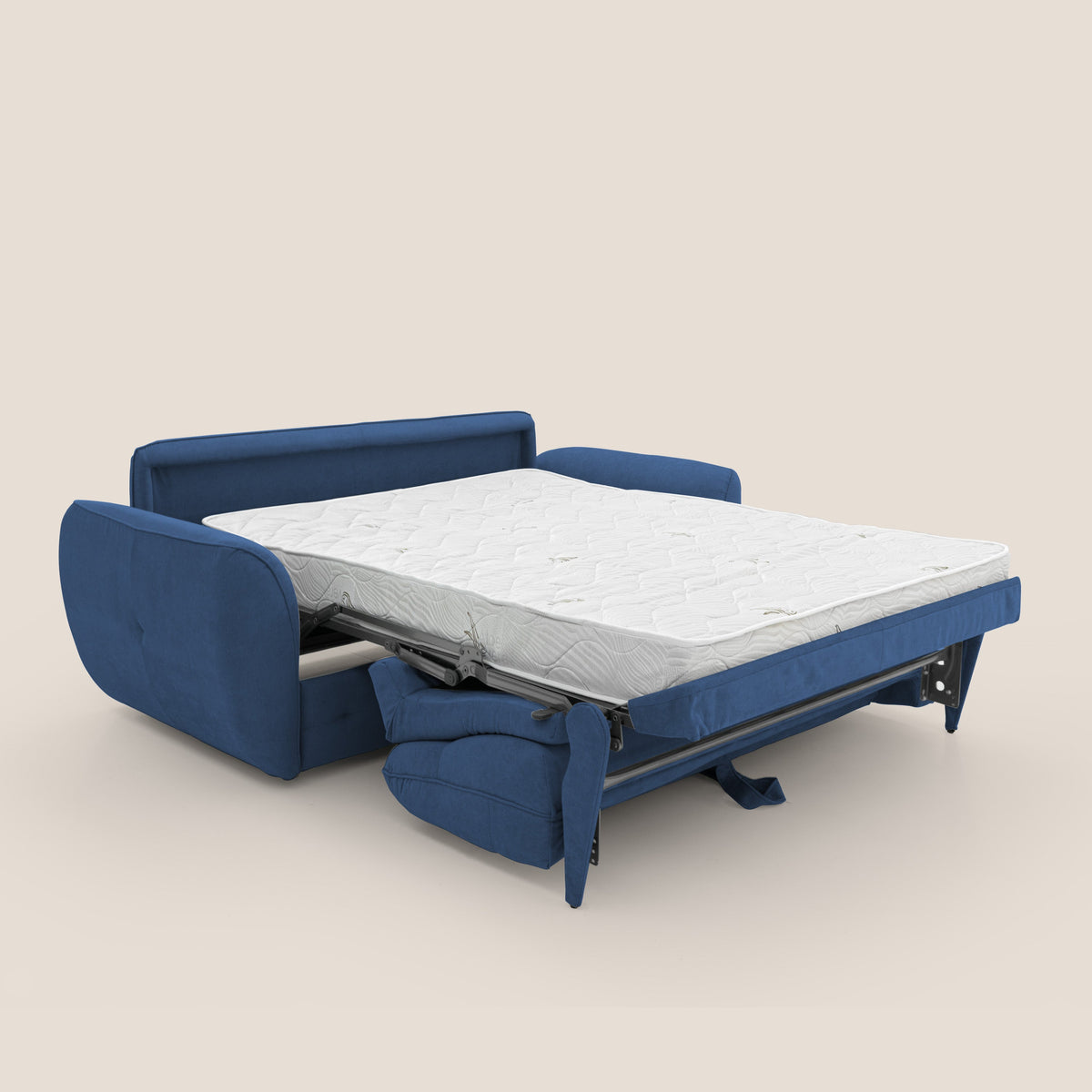 Zeus Divano letto scandinavo con schienale alto in tessuto impermeabile T02 blu - divitt.sbs