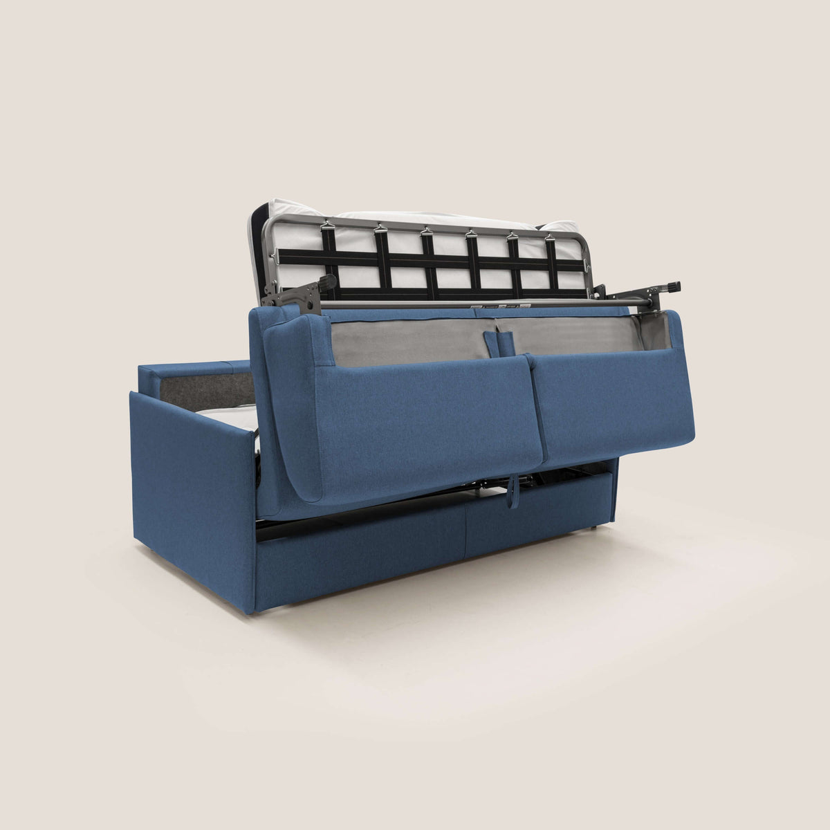 Evans Divano letto matrimoniale in tessuto impermeabile T13 blu - divitt.sbs