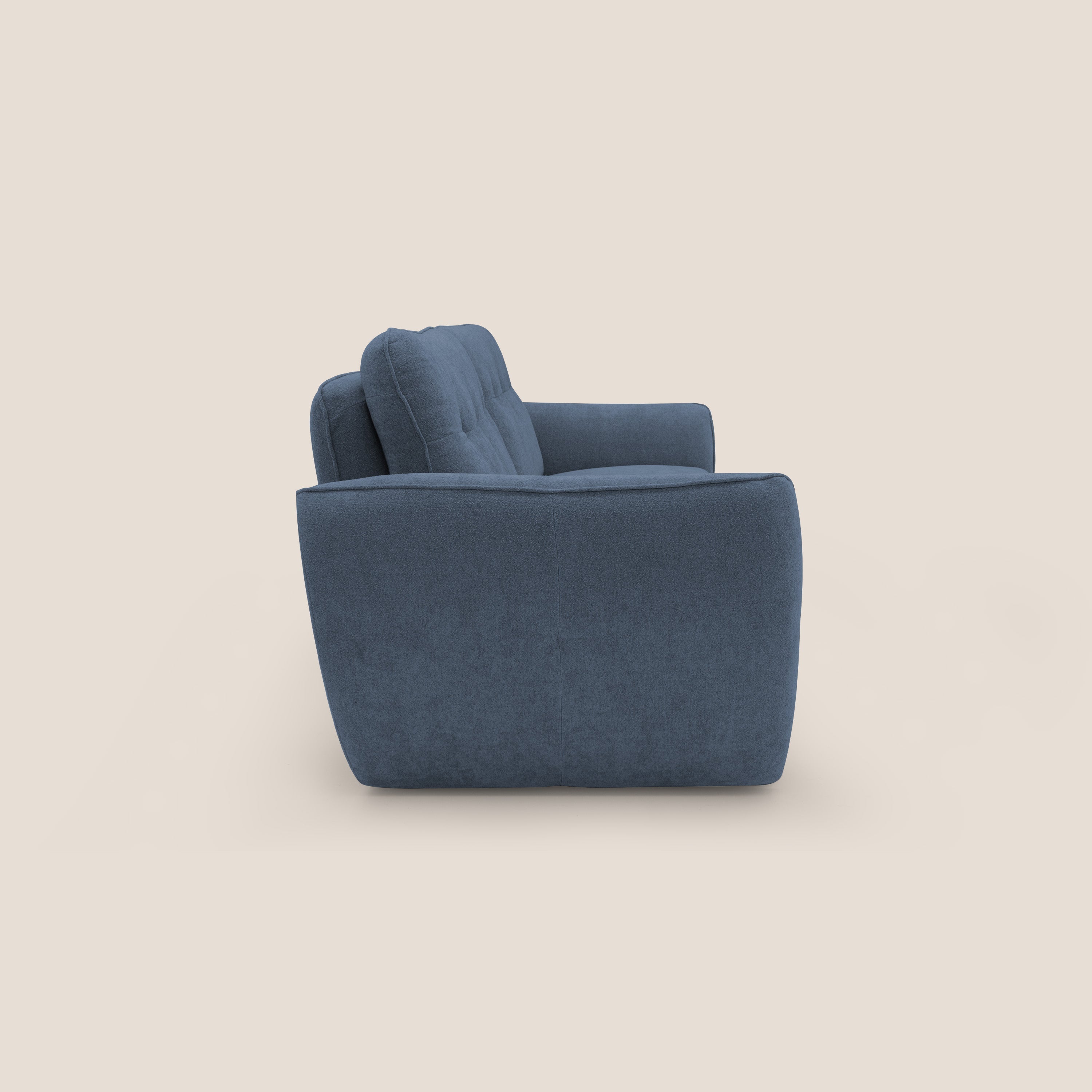 Cerbero divano 2 e 3 posti in morbido bouclé impermeabile T07 blu - divitt.sbs