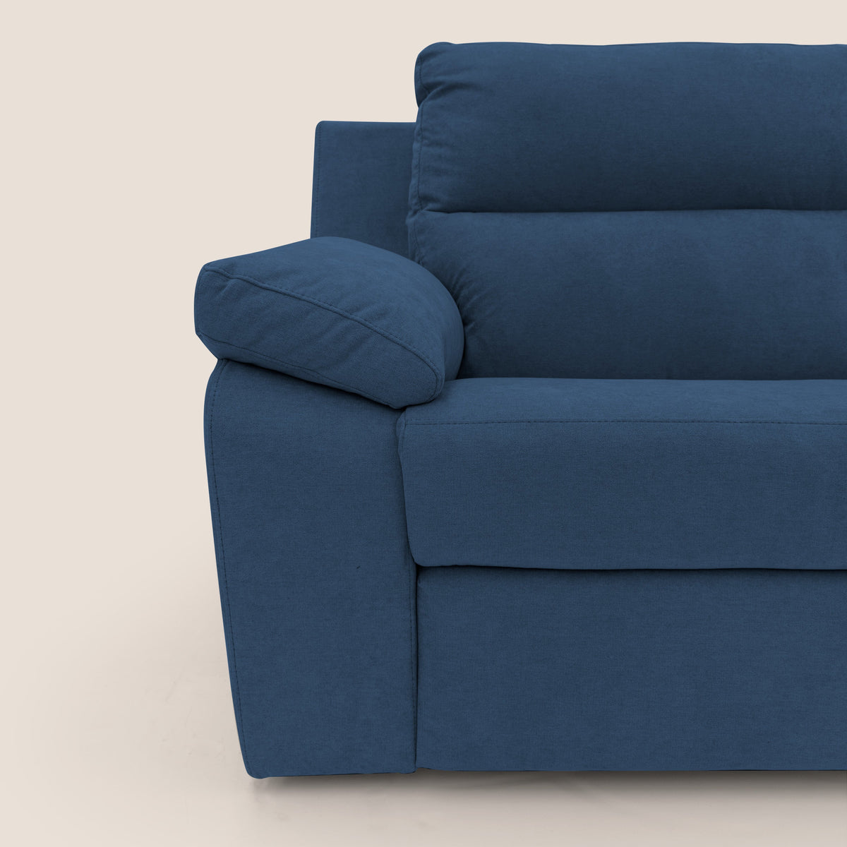 Romeo Divano relax con recliner elettrico in morbido tessuto impermeabile T02 blu - divitt.sbs