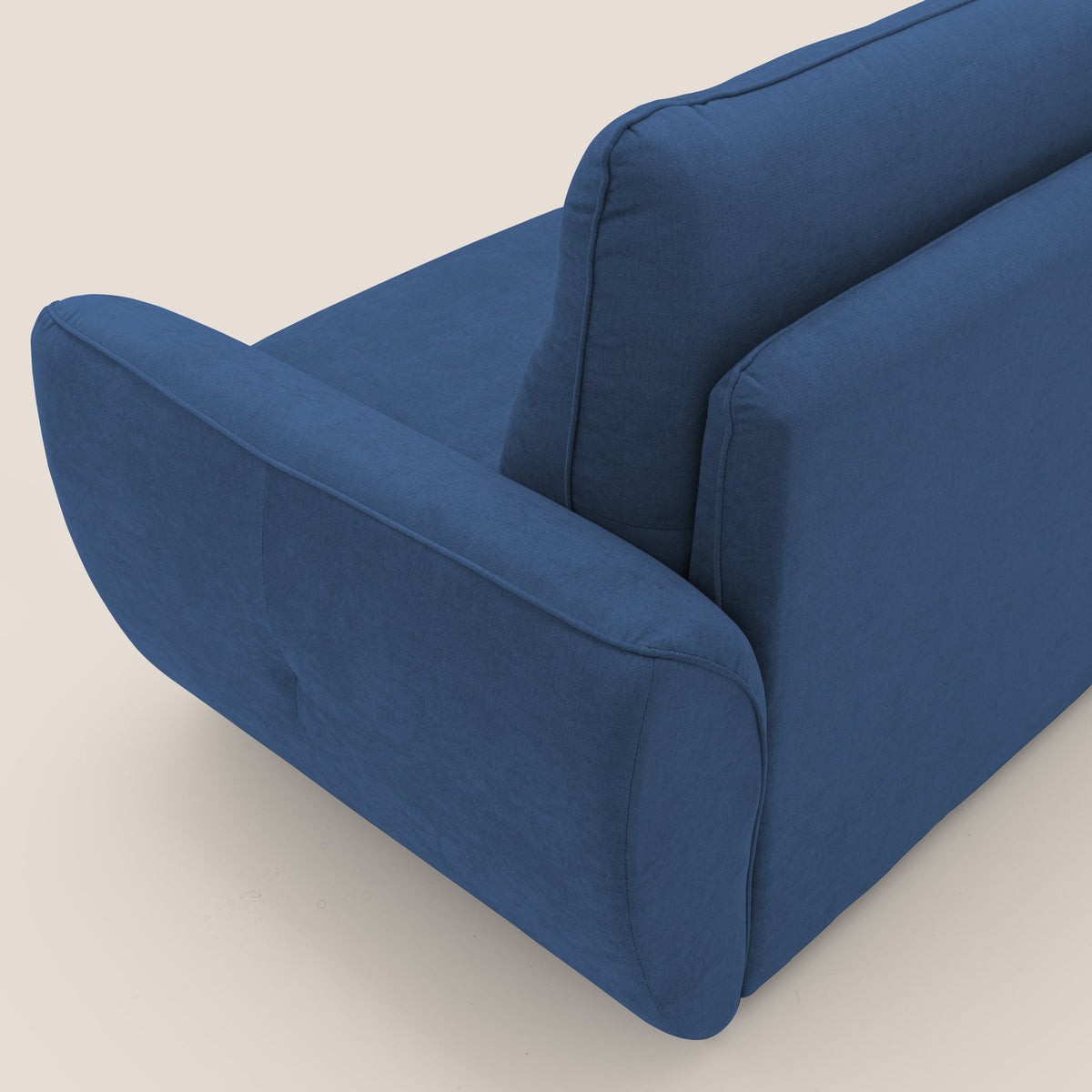 Zeus Divano letto scandinavo con schienale alto in tessuto impermeabile T02 blu - divitt.sbs