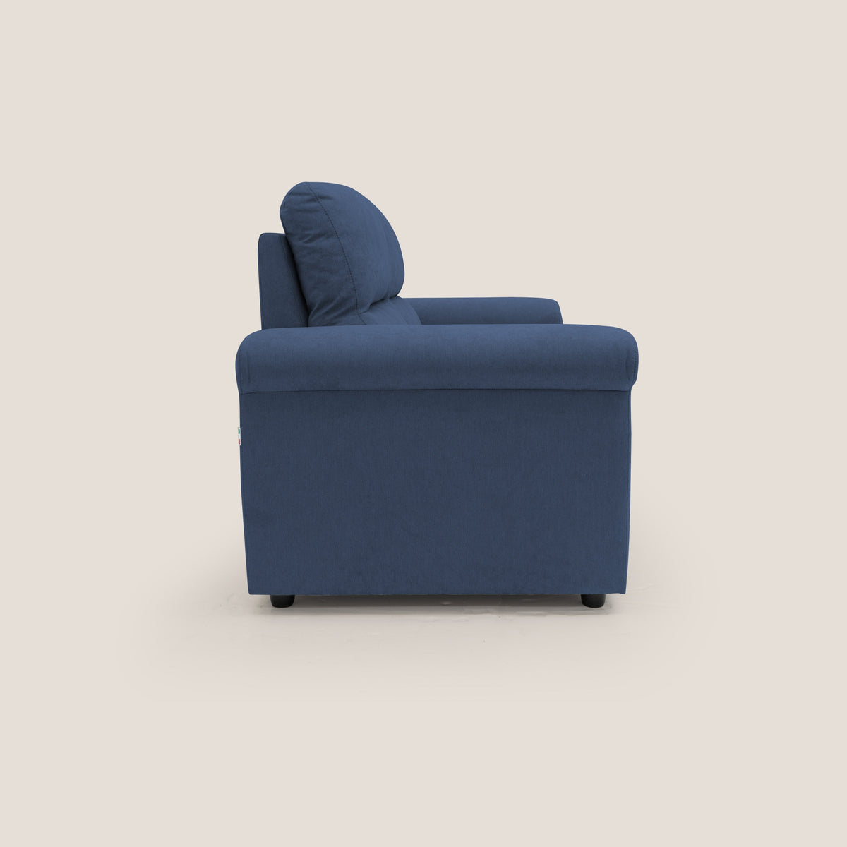 Minerva divano con pouf estraibile poggiapiedi in tessuto morbido impermeabile T02 blu - divitt.sbs