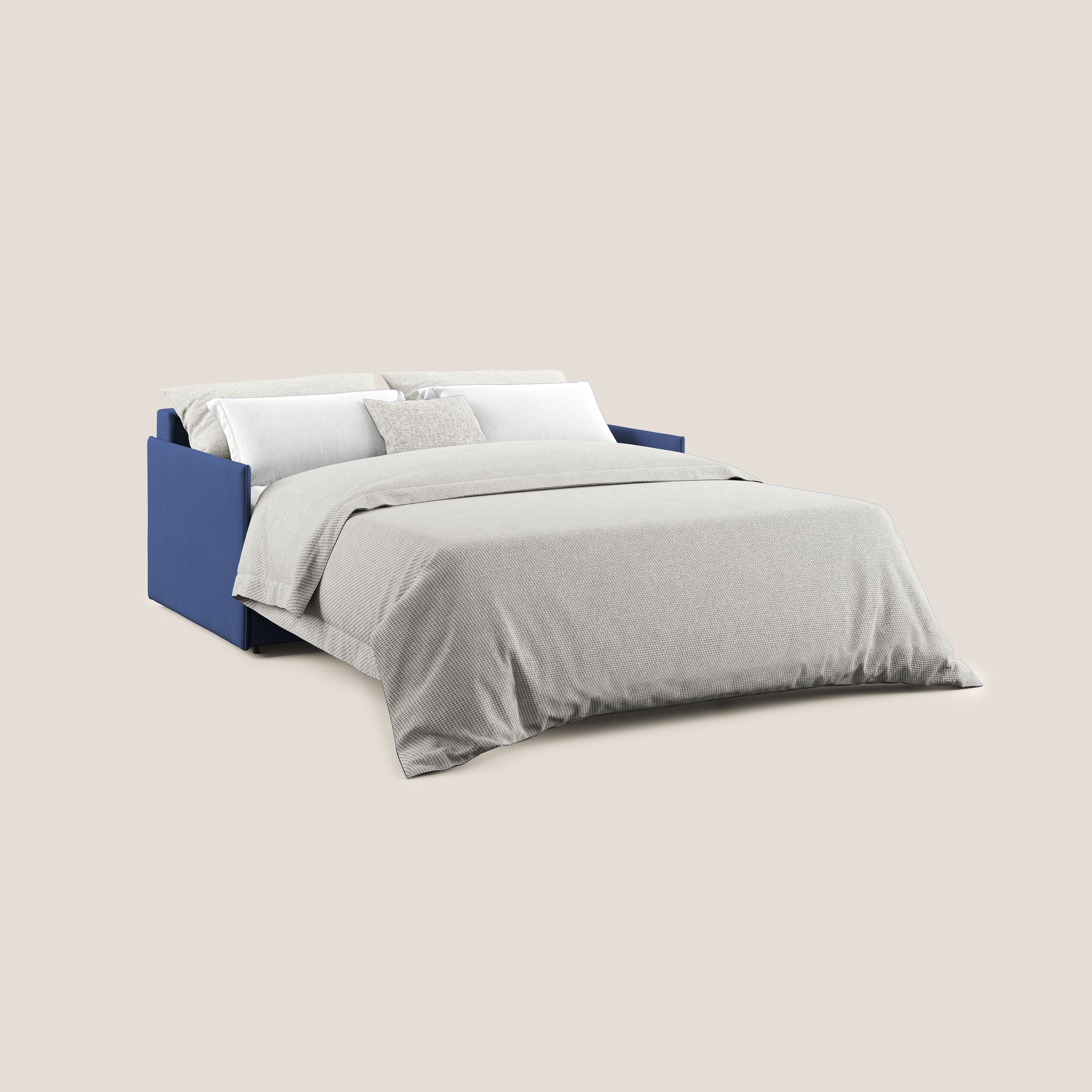 Evans Divano letto in morbido tessuto impermeabile T02 blu - divitt.sbs