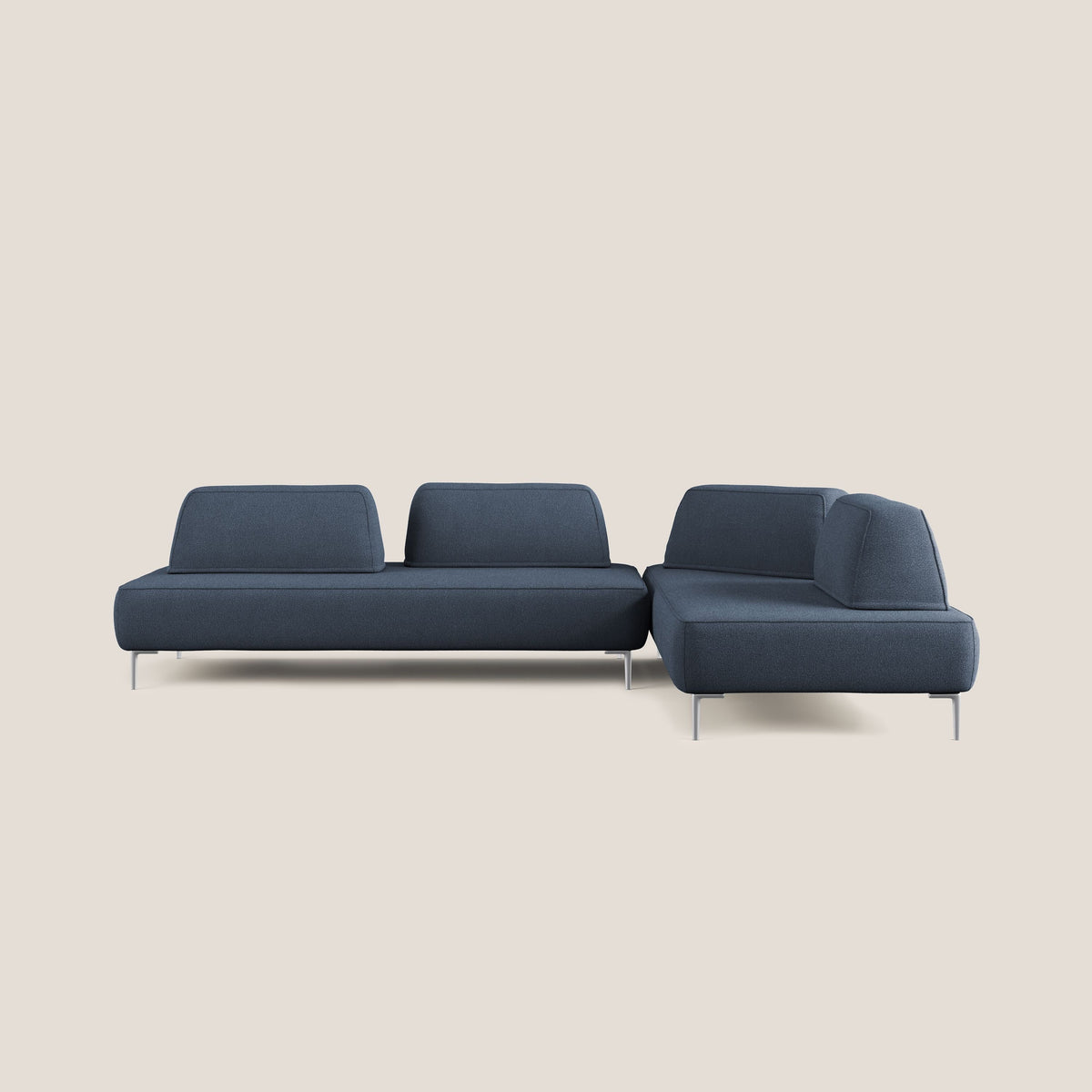 Newton divano angolare modulare con schienali movibili T07 blu - divitt.sbs