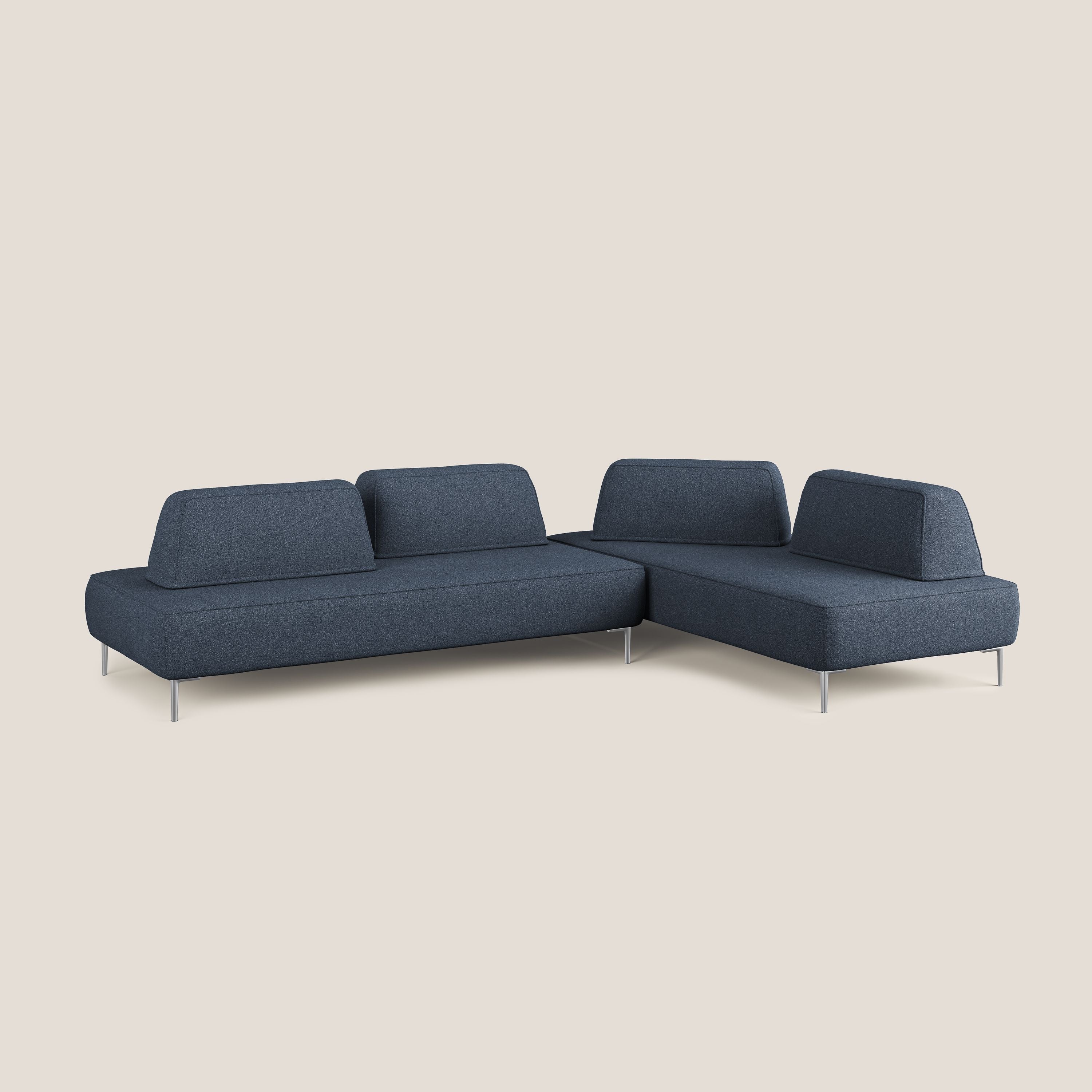 Newton divano angolare modulare con schienali movibili T07 blu - divitt.sbs