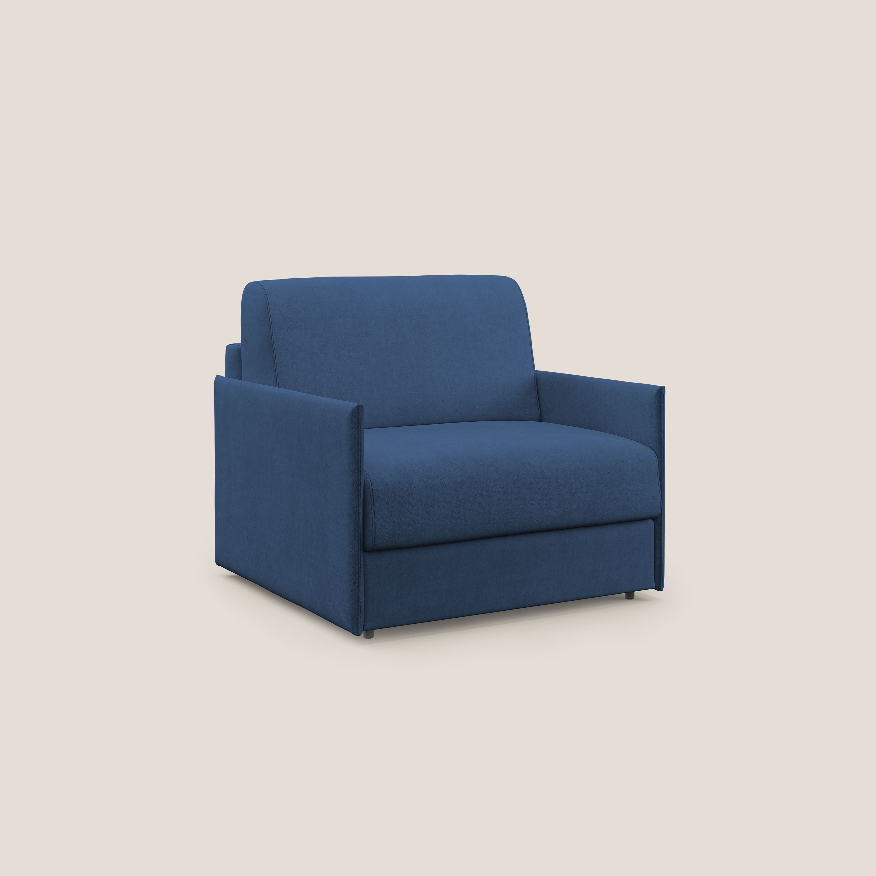 Evans poltrona letto in morbido tessuto impermeabile T02 blu - divitt.sbs