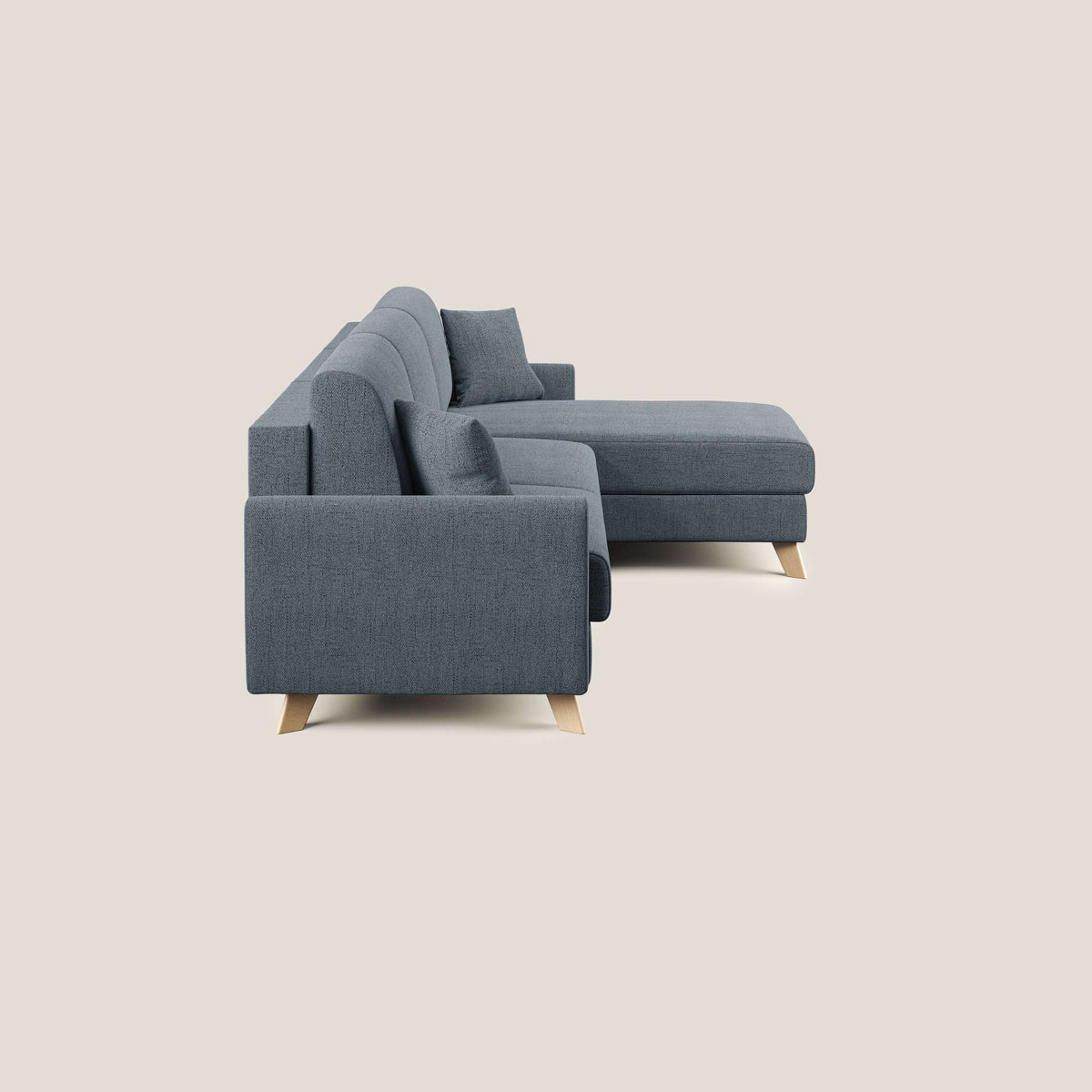 Edgar divano letto angolare in tessuto felis impermeabile T03 blu - divitt.sbs