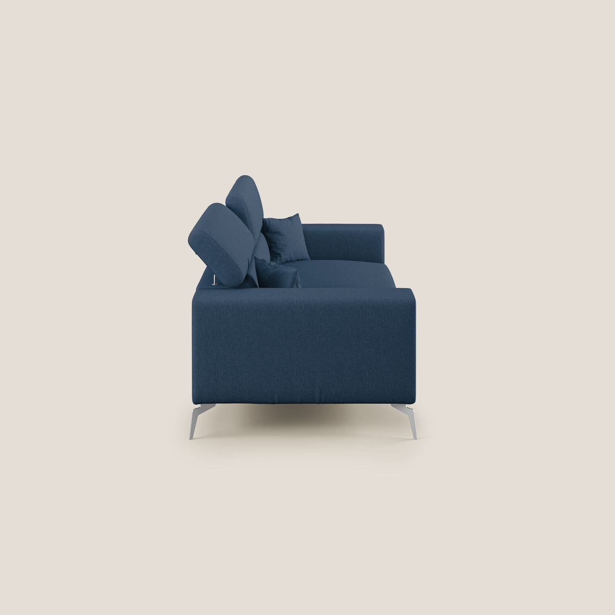Blade Divano con poggiatesta reclinabili in tessuto impermeabile misto cotone T13 blu - divitt.sbs