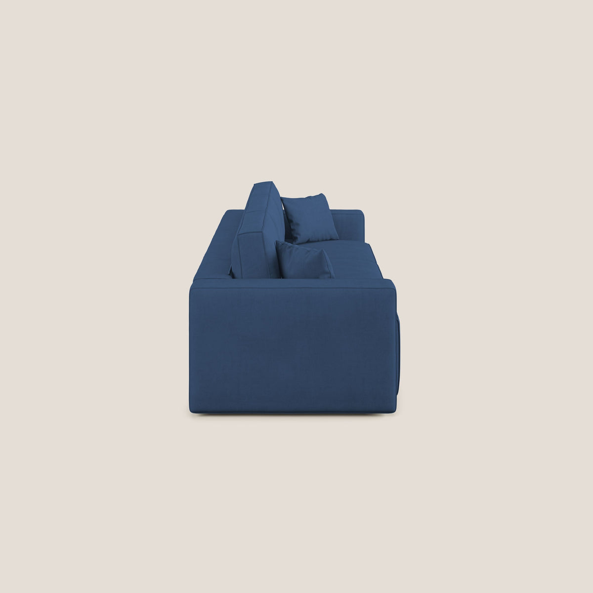 Morfeo divano con 3 sedute estraibili in morbido tessuto impermeabile T02 blu - divitt.sbs