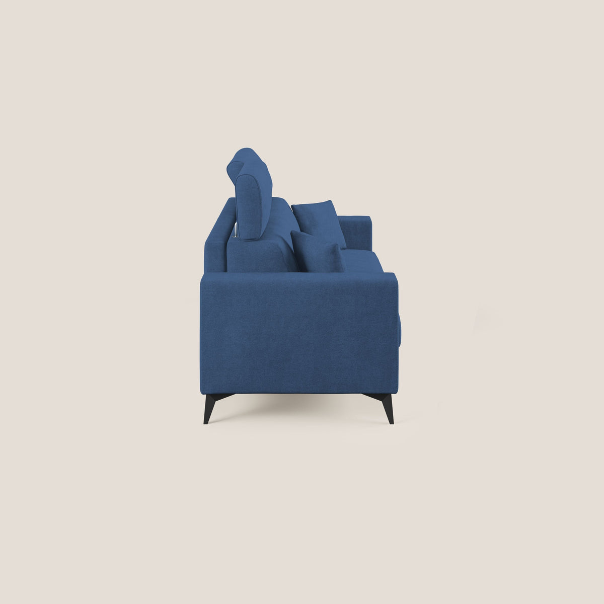 Pegaso divano letto con poggiatesta reclinabili e rivestimento T02 blu - divitt.sbs
