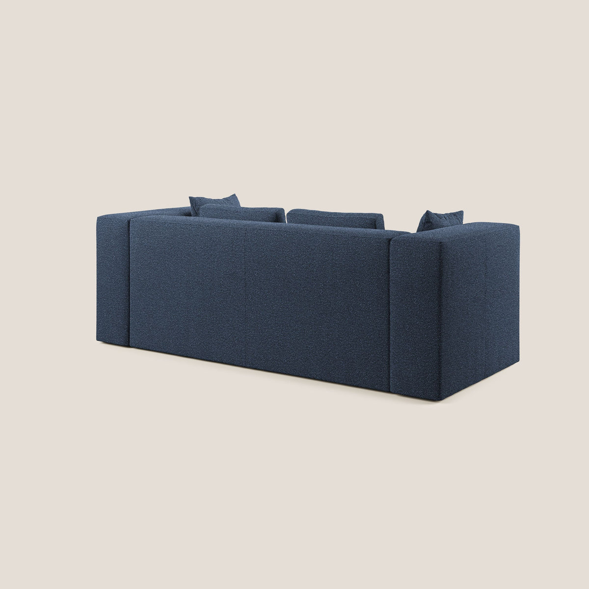Nettuno divano moderno componibile in morbido tessuto bouclè T07 blu - divitt.sbs