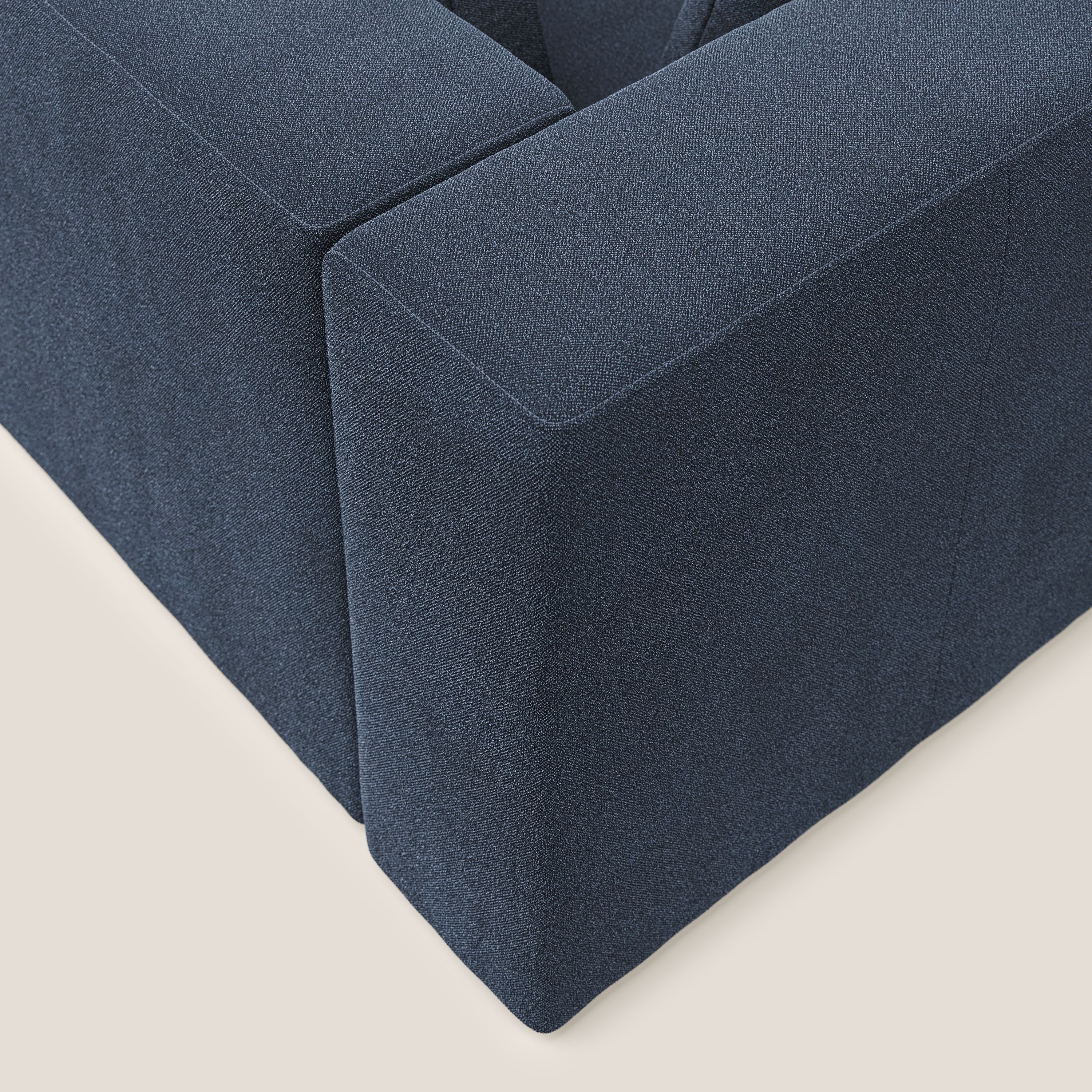 Nettuno divano moderno componibile in morbido tessuto bouclè T07 blu - divitt.sbs