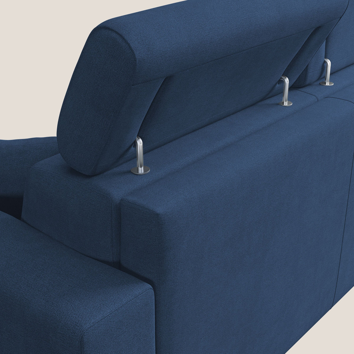 Pegaso divano letto con poggiatesta reclinabili e rivestimento T02 blu - divitt.sbs