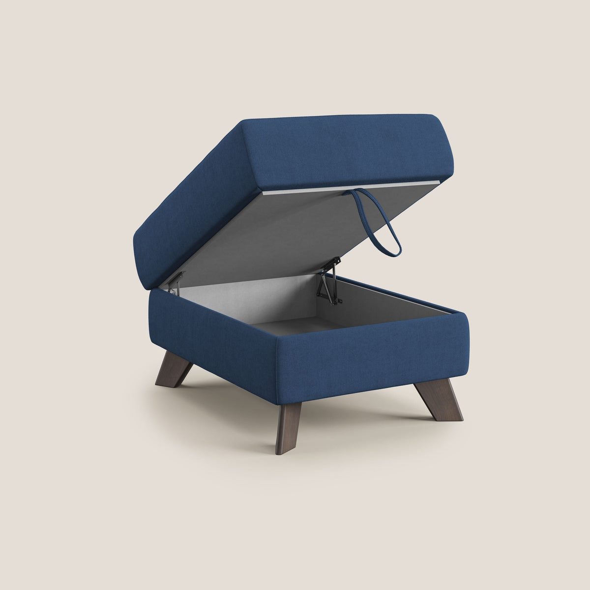 Moon Pouf contenitore e piedini alti in tessuto morbido impermeabile T02 blu - divitt.sbs