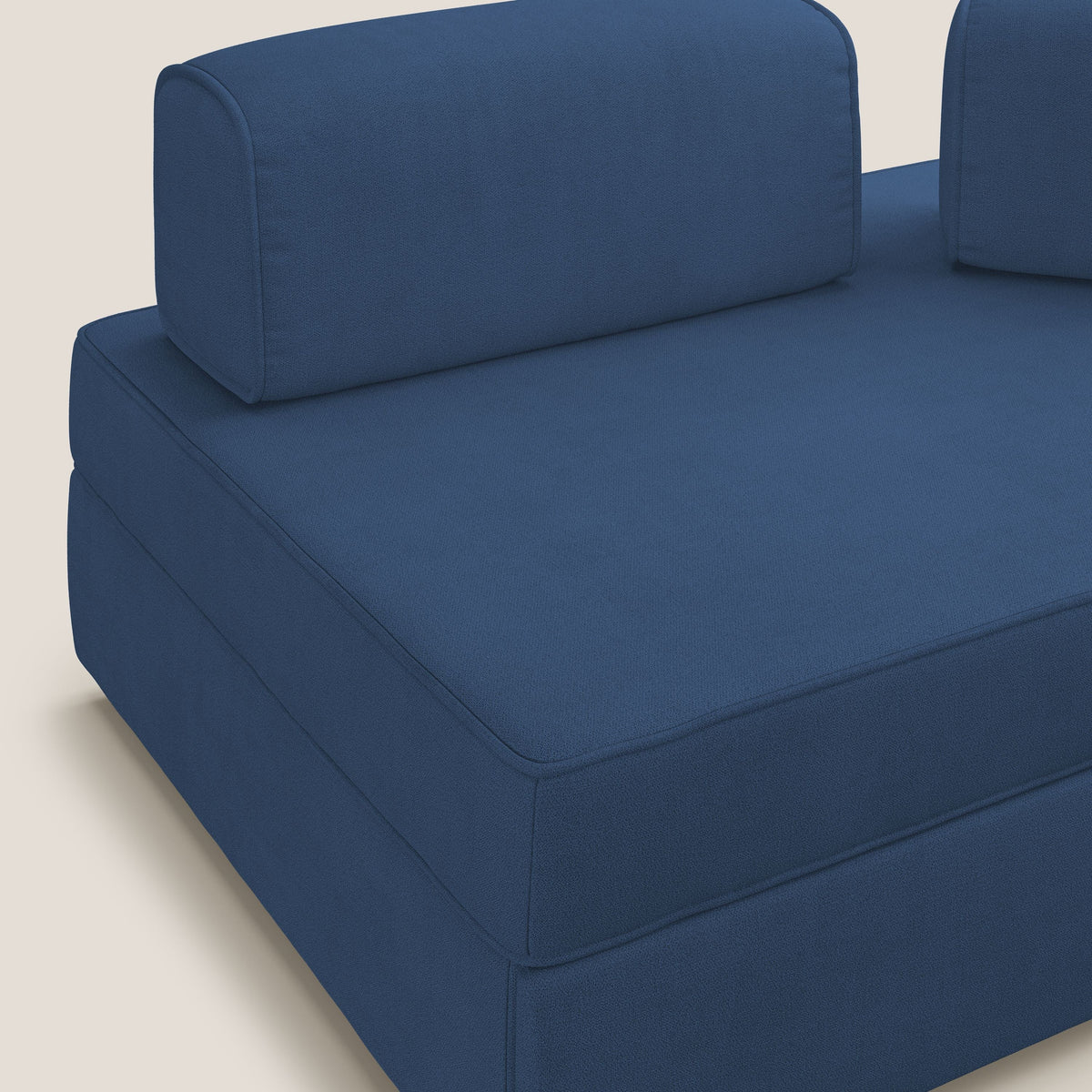 Liberty divano con pouf estraibile e schienali movibili in tessuto morbido impermeabile T02 blu - divitt.sbs