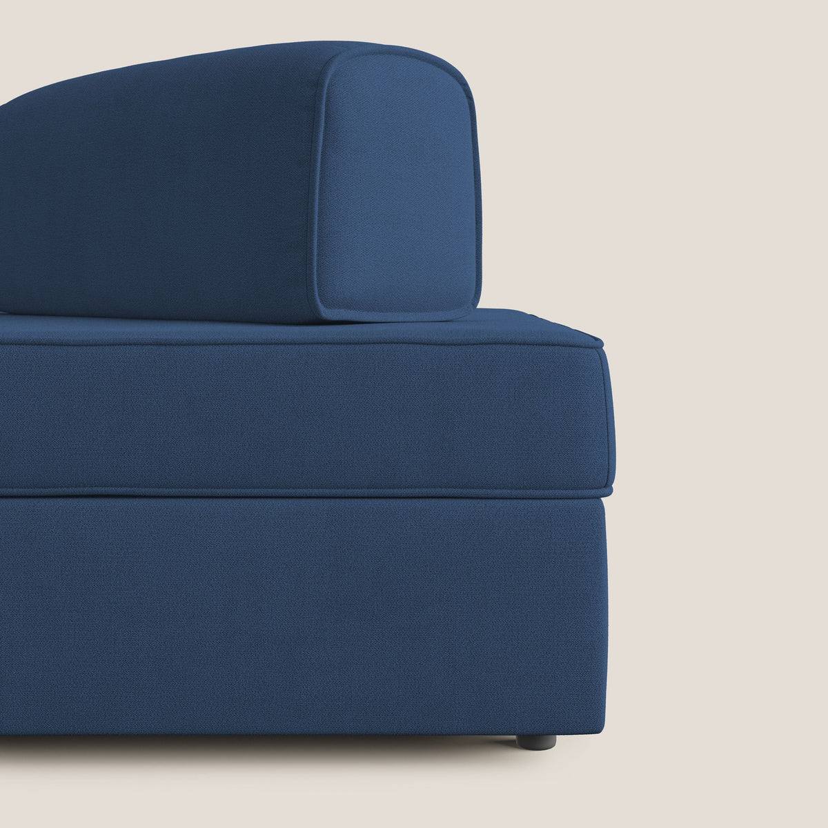 Liberty divano con pouf estraibile e schienali movibili in tessuto morbido impermeabile T02 blu - divitt.sbs