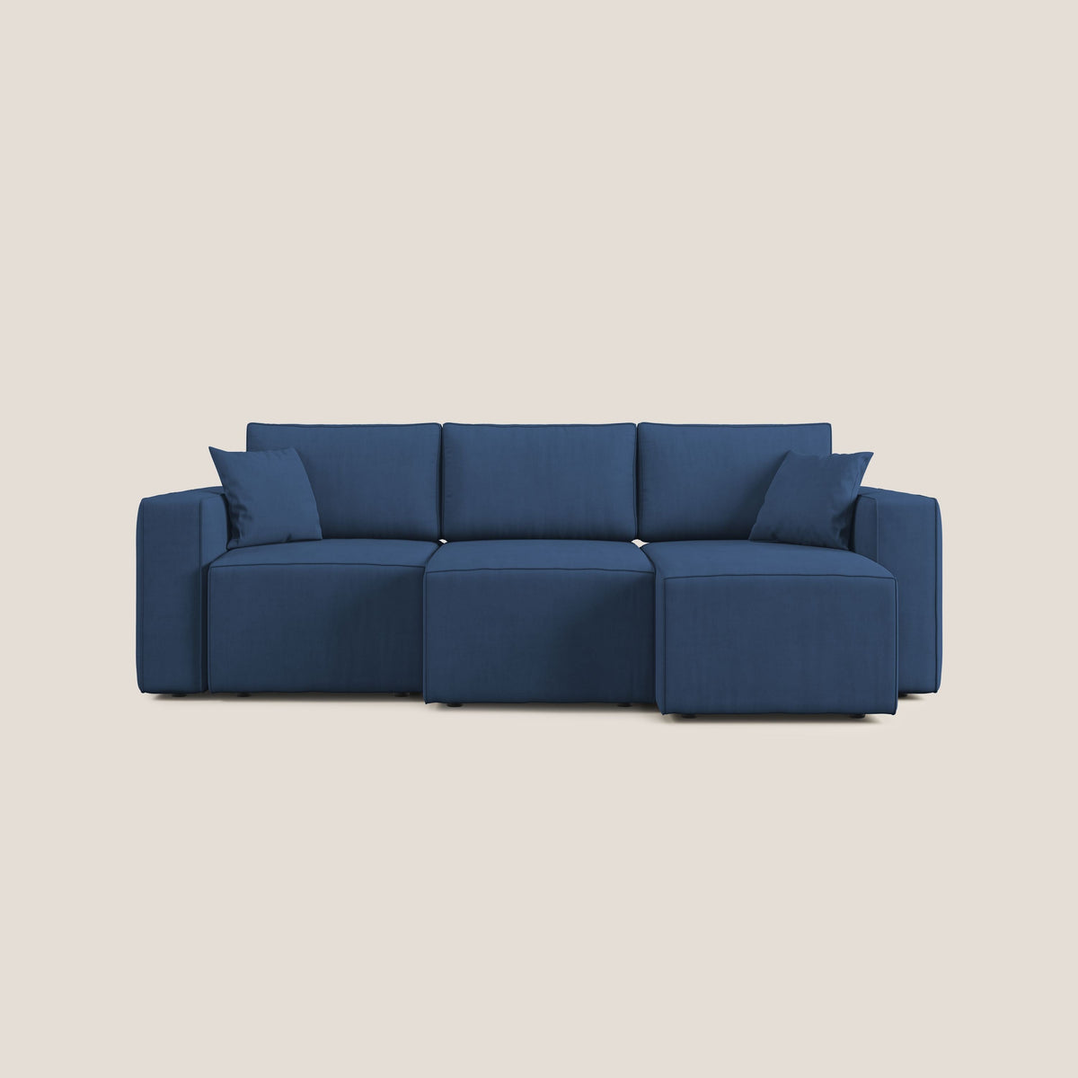 Morfeo divano con 3 sedute estraibili in morbido tessuto impermeabile T02 blu - divitt.sbs