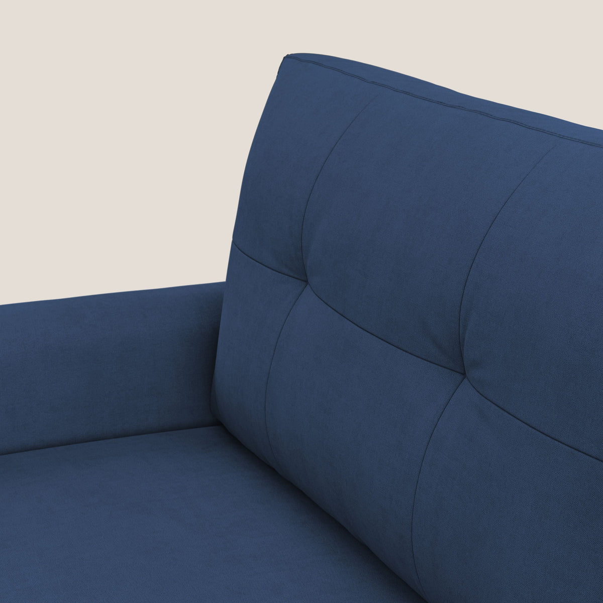 Callisto Divano letto angolare con penisola in tessuto morbido impermeabile T02 blu - divitt.sbs
