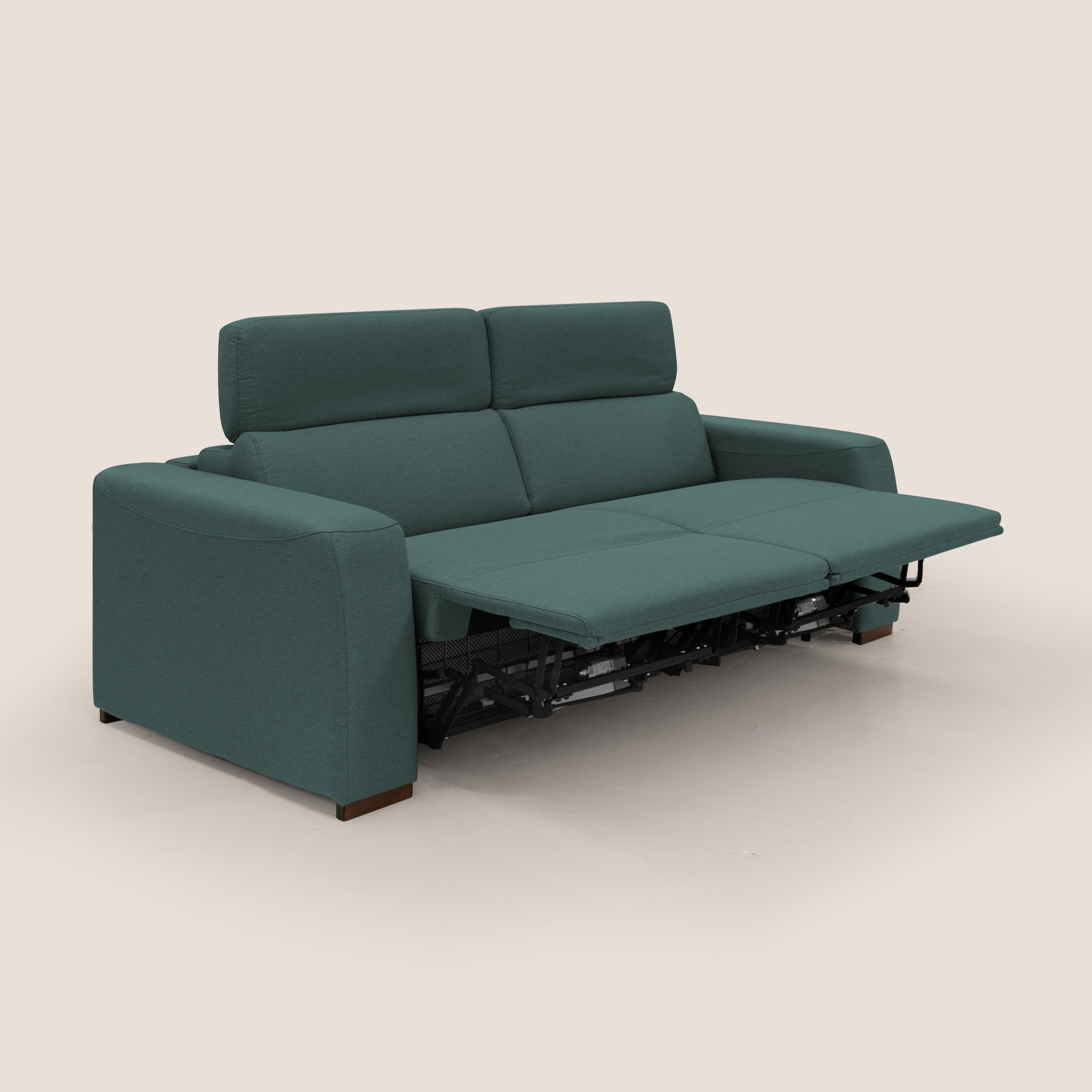 Poseidon divano letto + relax elettrico in tessuto smacchiabile impermeabile T05 verde - divitt.sbs