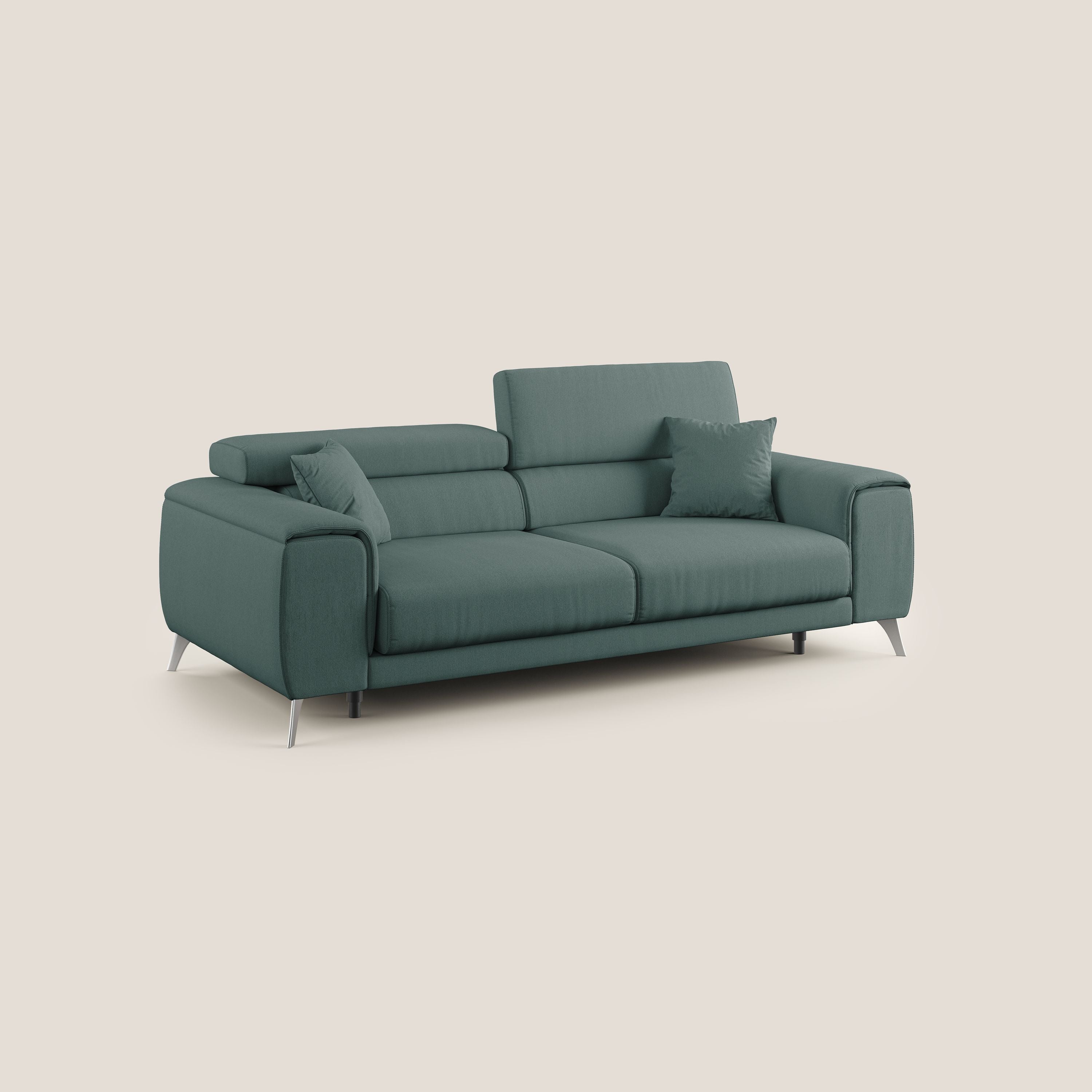 Fusion divano con sedute allungabili in tessuto smacchiabile T05 verde - divitt.sbs