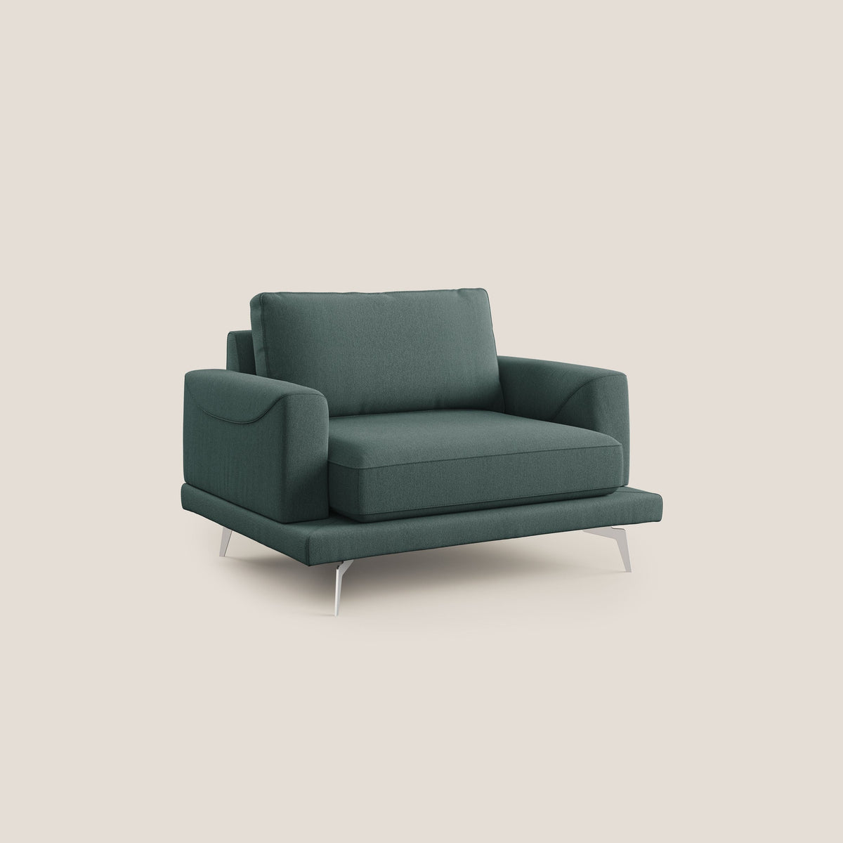 Dorian poltrona moderna in tessuto smacchiabile T05 verde - divitt.sbs