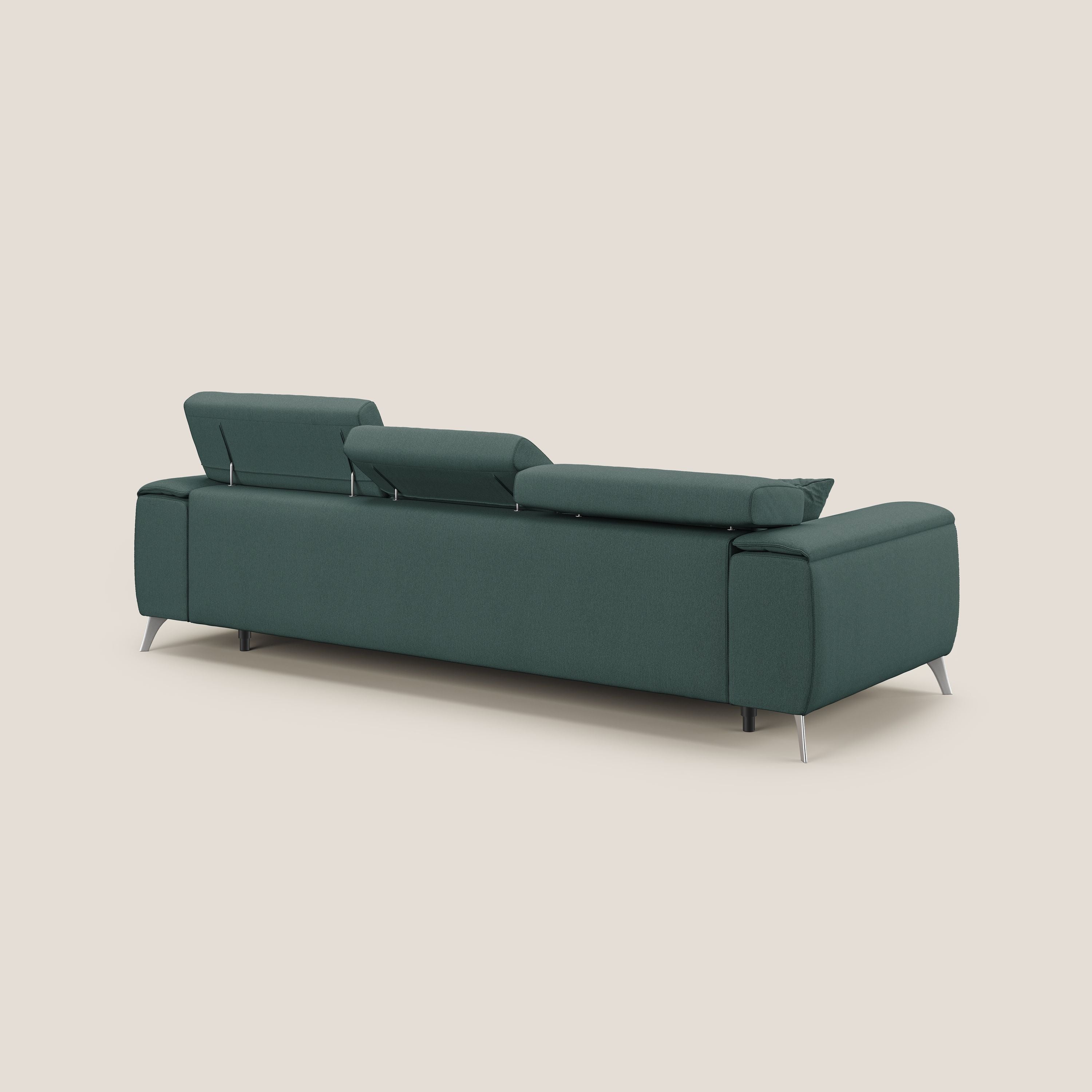 Fusion Divano angolare con sedute scorrevoli in tessuto morbido smacchiabile T05 verde - divitt.sbs