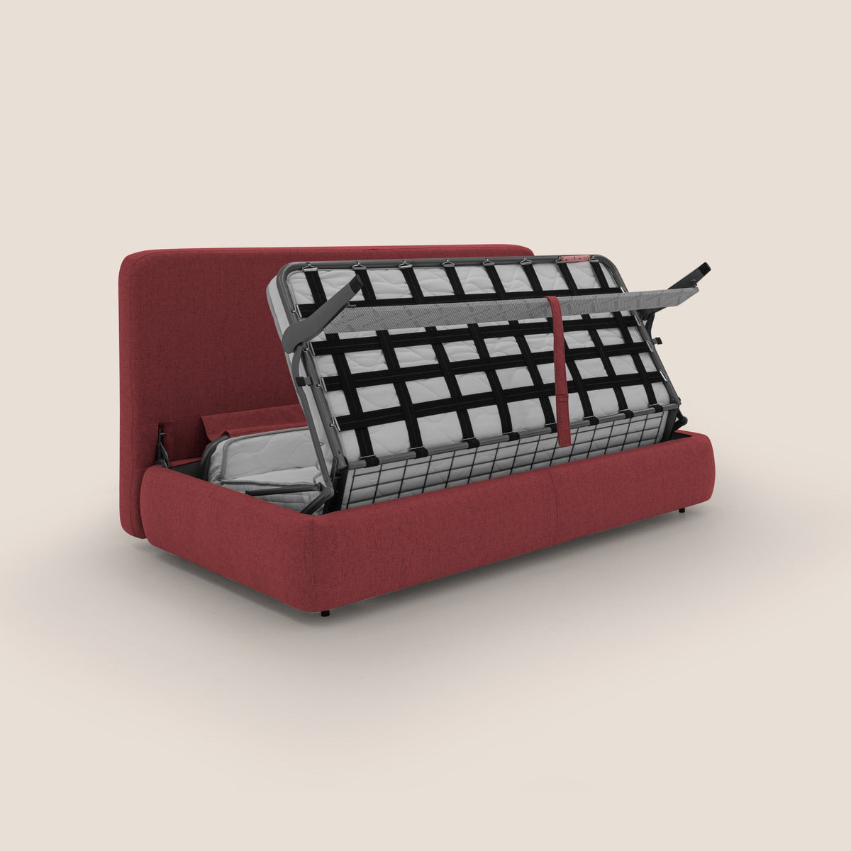 Gransasso Divano letto matrimoniale dal DESIGN innovativo in tessuto impermeabile T03 rosso - divitt.sbs