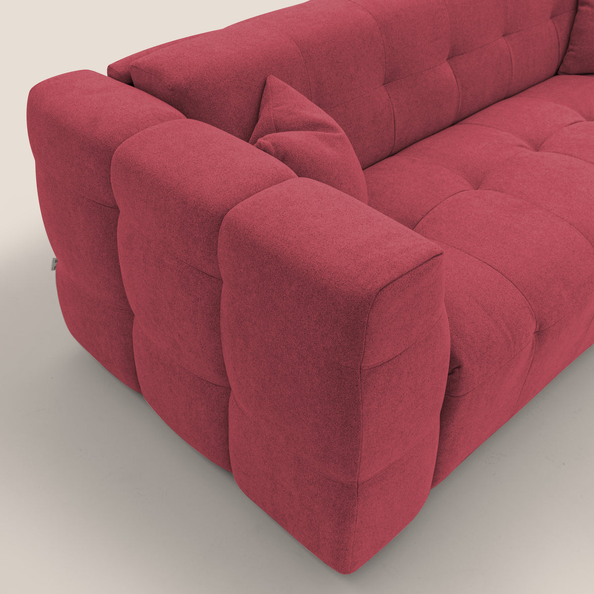 Tender Divano letto matrimoniale dal design innovativo in tessuto bouclet impermeabile T07 rosso - divitt.sbs