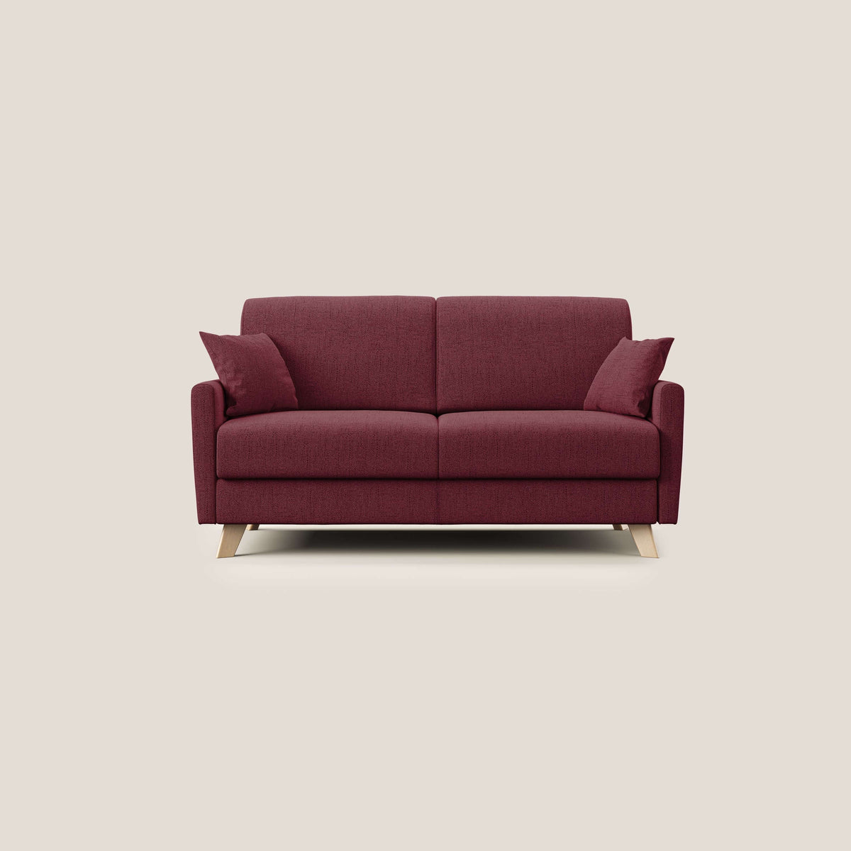 Edgar divano letto matrimoniale in tessuto felis impermeabile T03 rosso - divitt.sbs