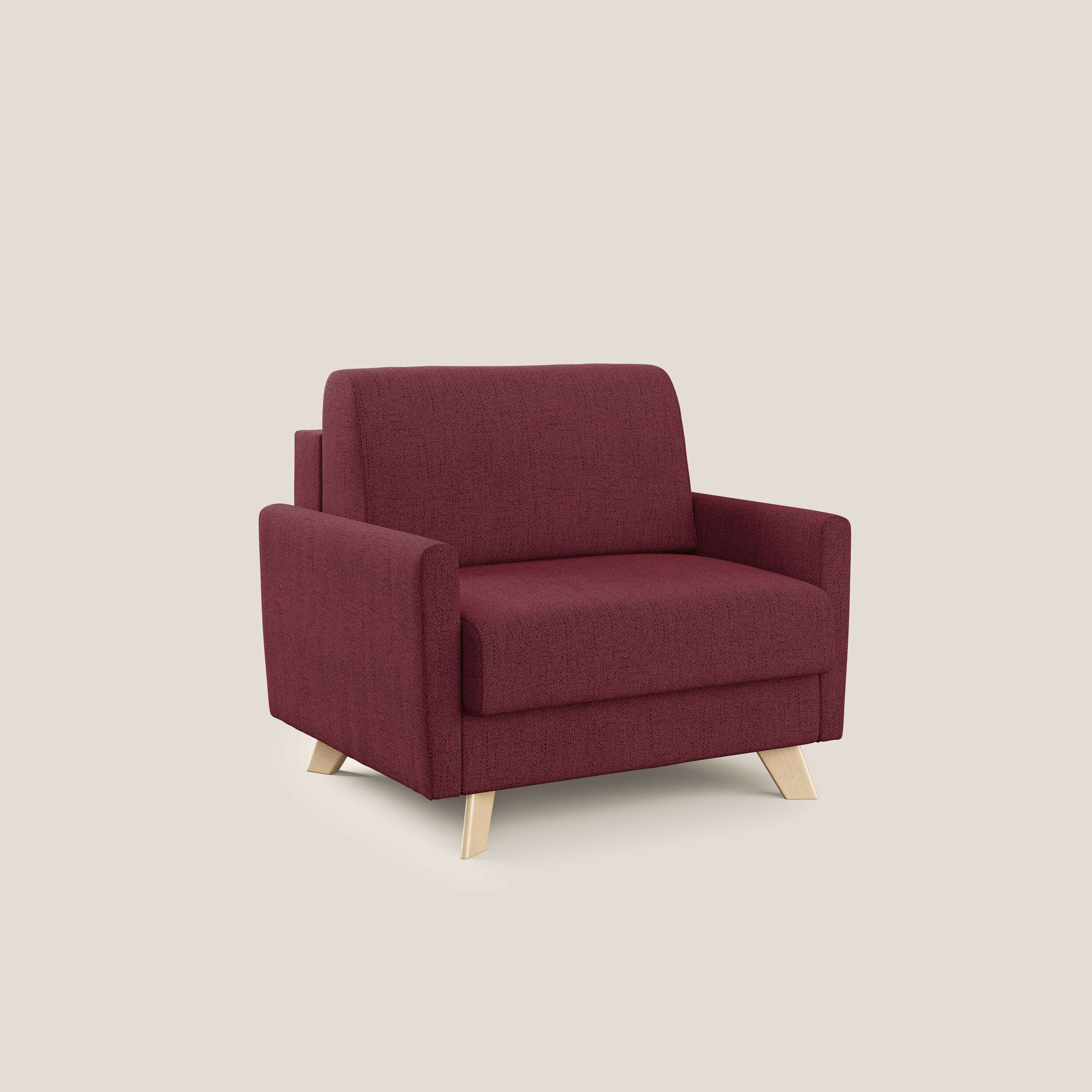 Edgar poltrona letto in tessuto felis impermeabile T03 rosso - divitt.sbs