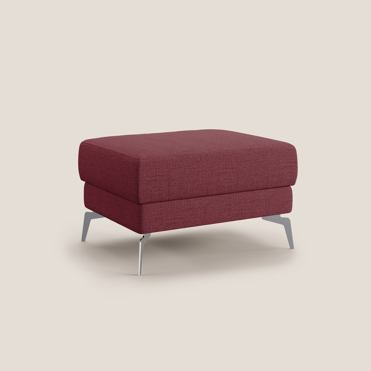 Star Pouf con piedini alti in tessuto impermeabile fiammato T03 rosso - divitt.sbs