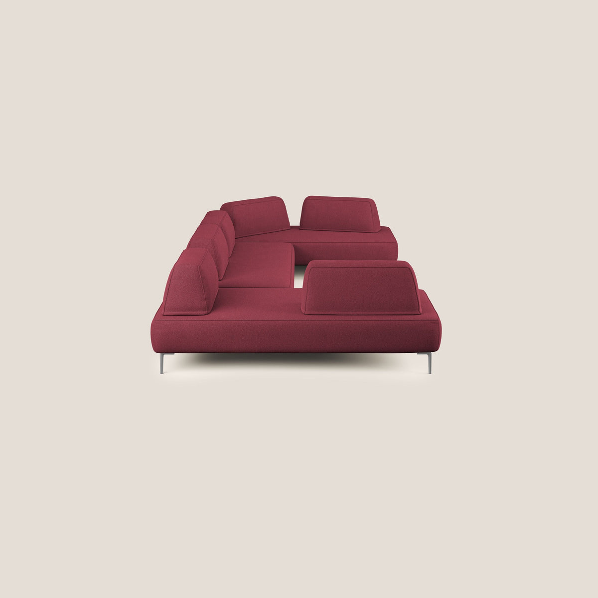 Newton divano panoramico modulare con schienali movibili T07 rosso - divitt.sbs