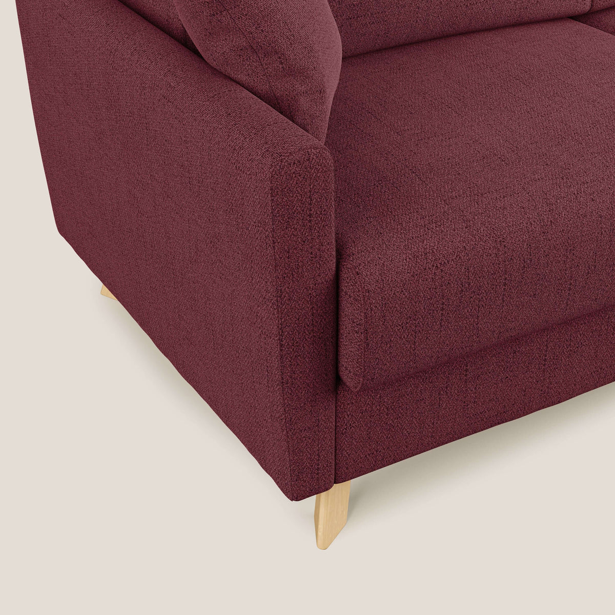 Edgar divano letto angolare in tessuto felis impermeabile T03 rosso - divitt.sbs