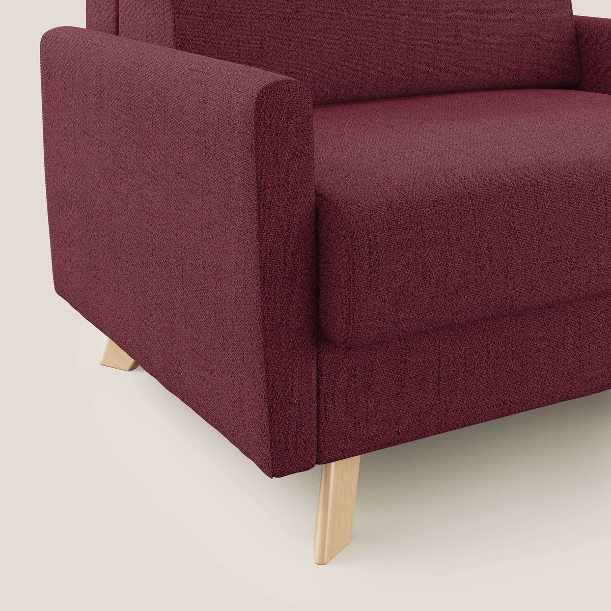 Edgar poltrona letto in tessuto felis impermeabile T03 rosso - divitt.sbs