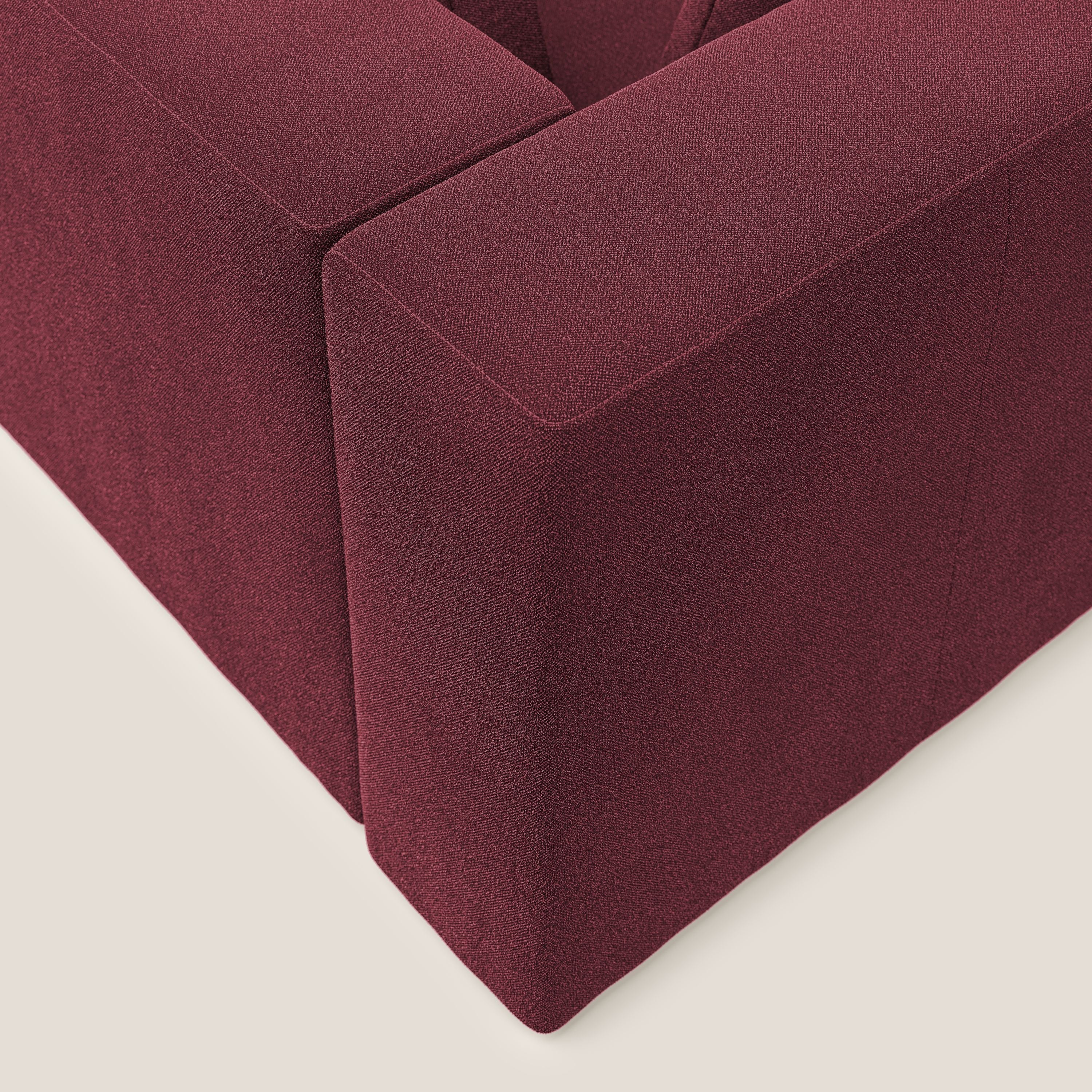 Nettuno divano moderno componibile in morbido tessuto bouclè T07 rosso - divitt.sbs