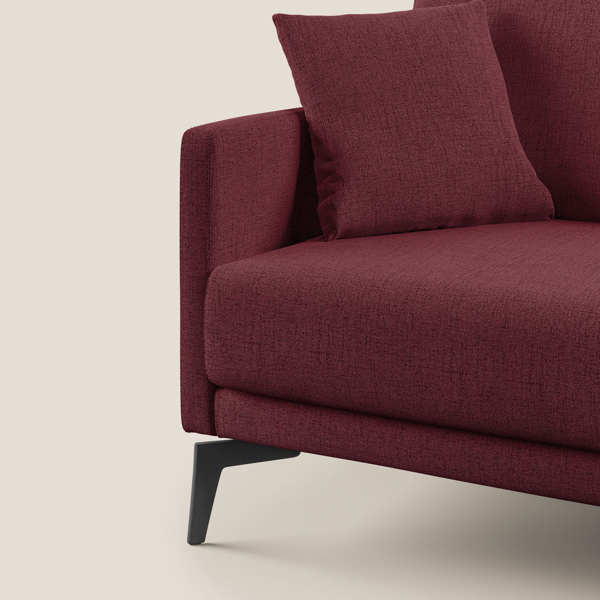 Saturno divano moderno in tessuto morbido impermeabile T03 rosso - divitt.sbs
