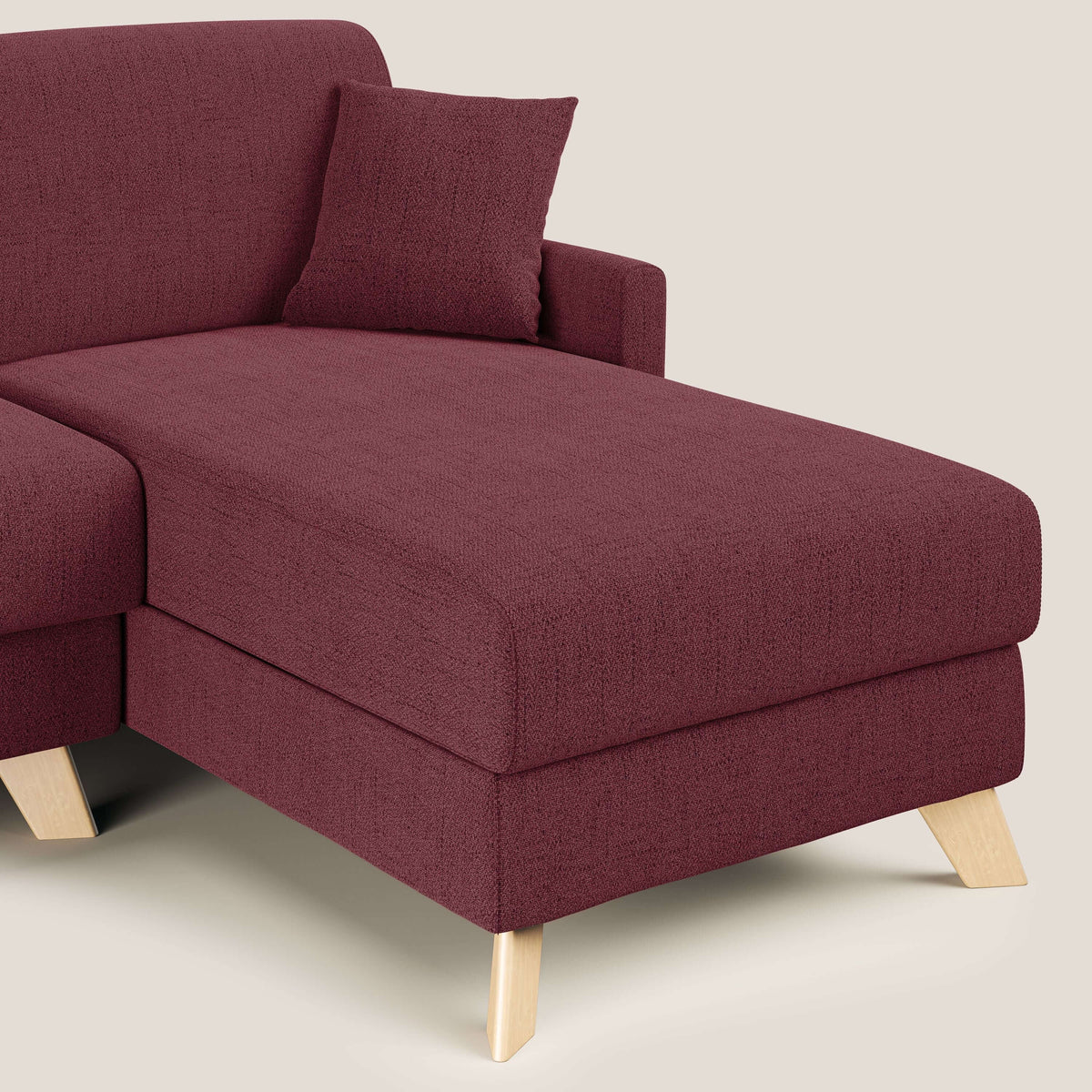 Edgar divano letto angolare in tessuto felis impermeabile T03 rosso - divitt.sbs